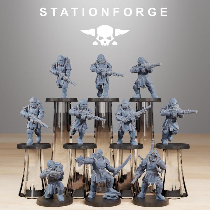 RoyalGuard Infantry 10 models - in 12k -  by Station Forge