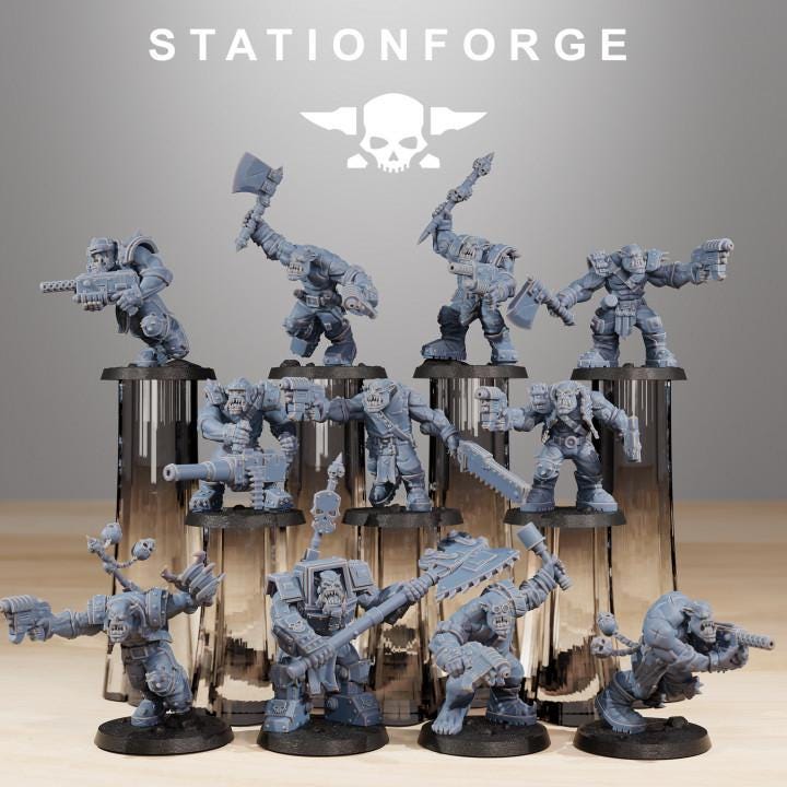 Orkaz Infantry 11 Models - in 12k - by Station Forge