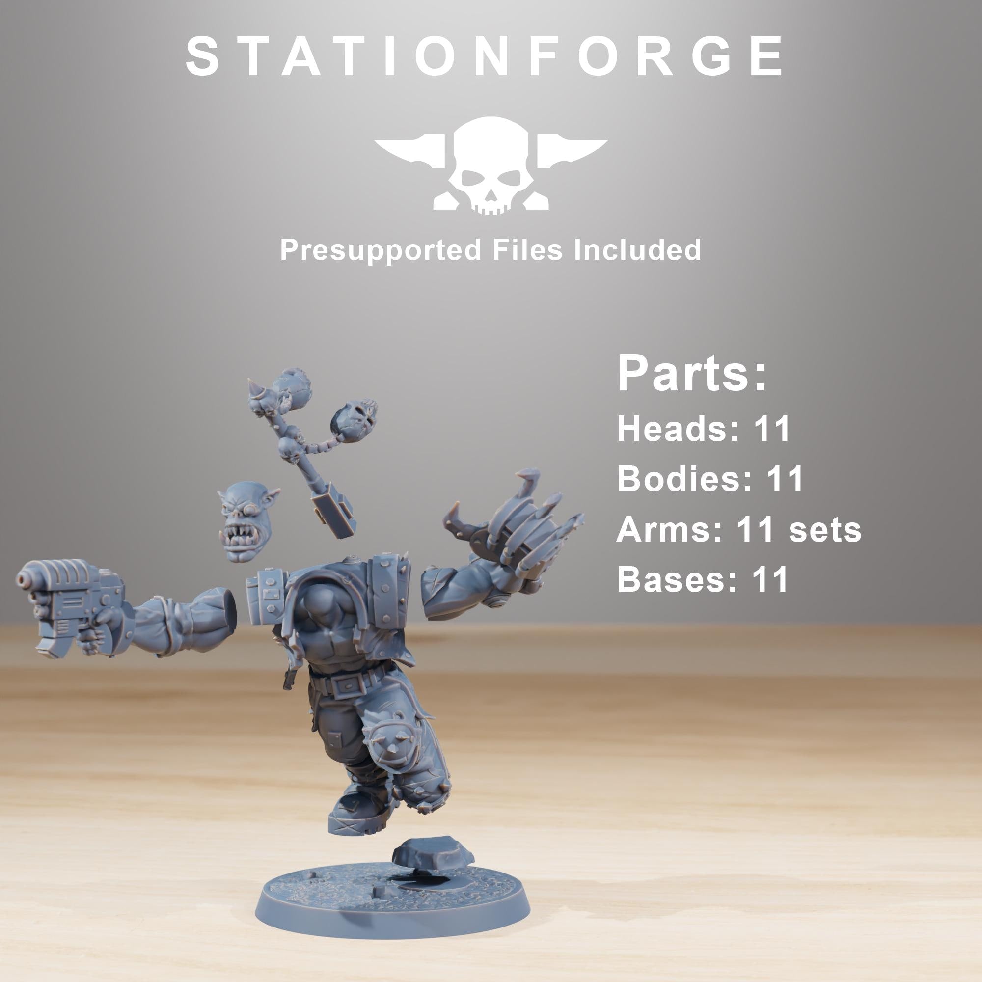 Orkaz Infantry 11 Models - in 12k - by Station Forge