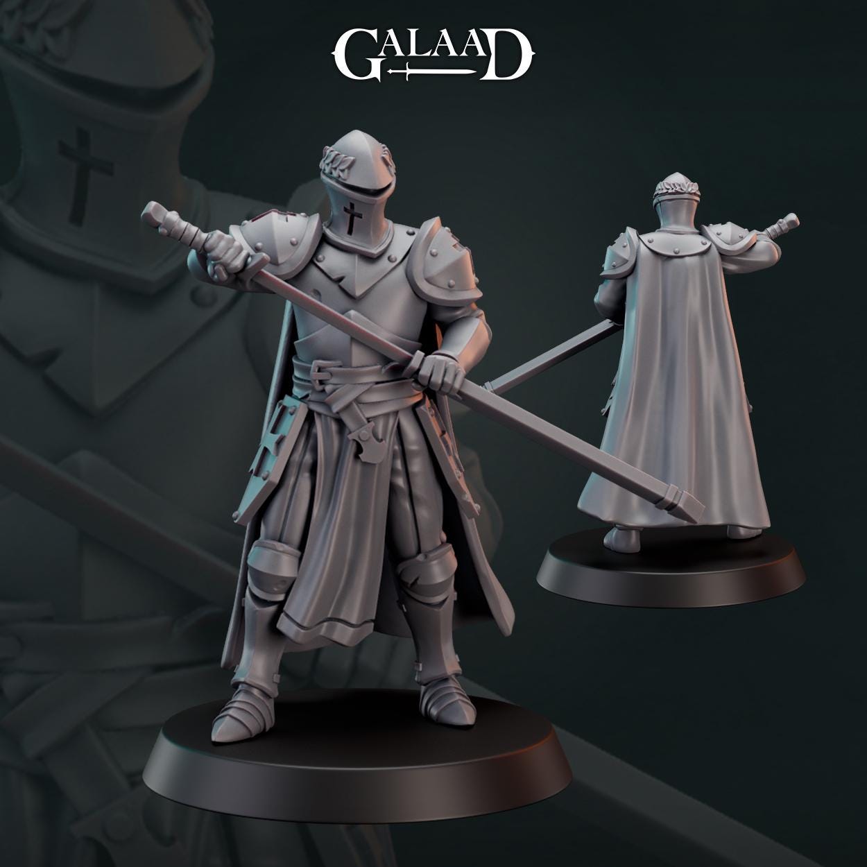 Knights back from war - 7 models - 12k resin - galaad