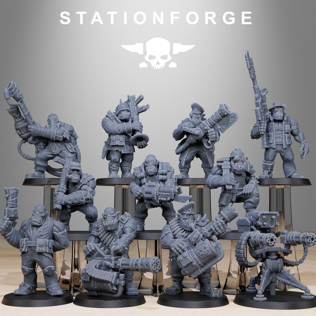 Orkaz Team Fighters 11 models - in 12k - by station Forge