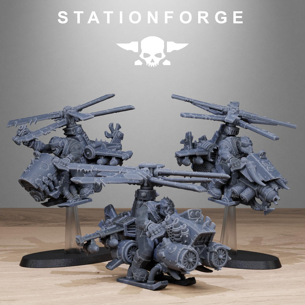 Orkaz Helicopters 3 models - in 12k - by station Forge