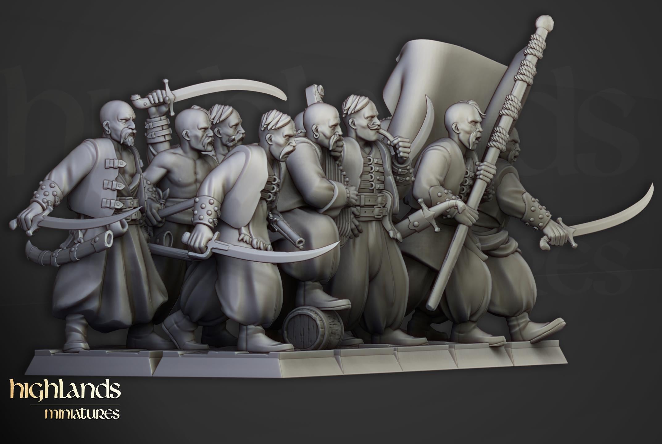 Harbor Cossacks - 12K Resin Print - Highlands Miniatures