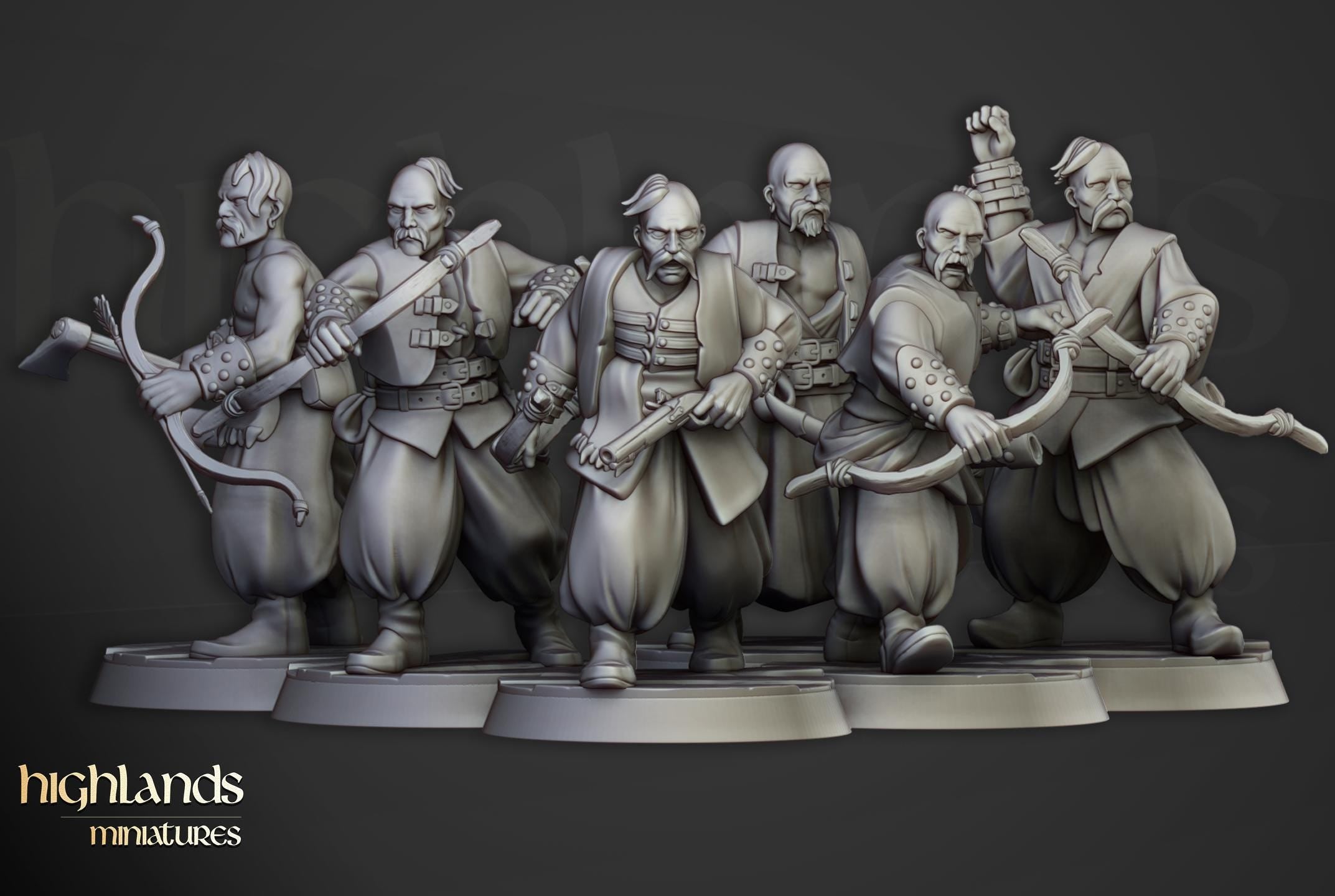 Harbor Cossacks - 12K Resin Print - Highlands Miniatures
