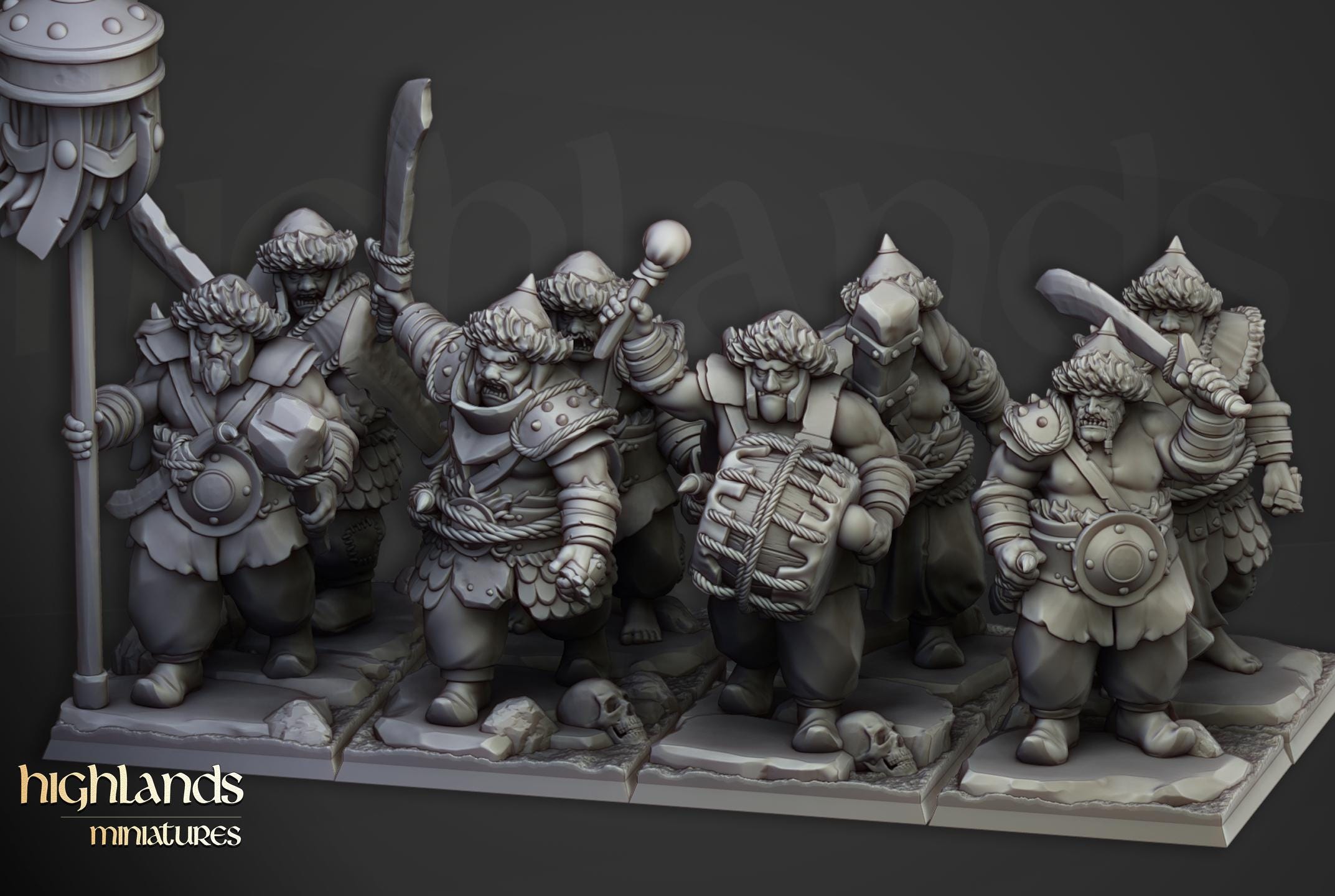 Khazarian Warriors - 12K Resin Print - Highlands Miniatures