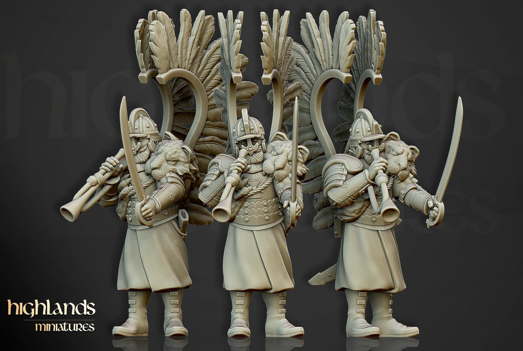 Winged Hussars on foot - 12K Resin Print - Highlands Miniatures