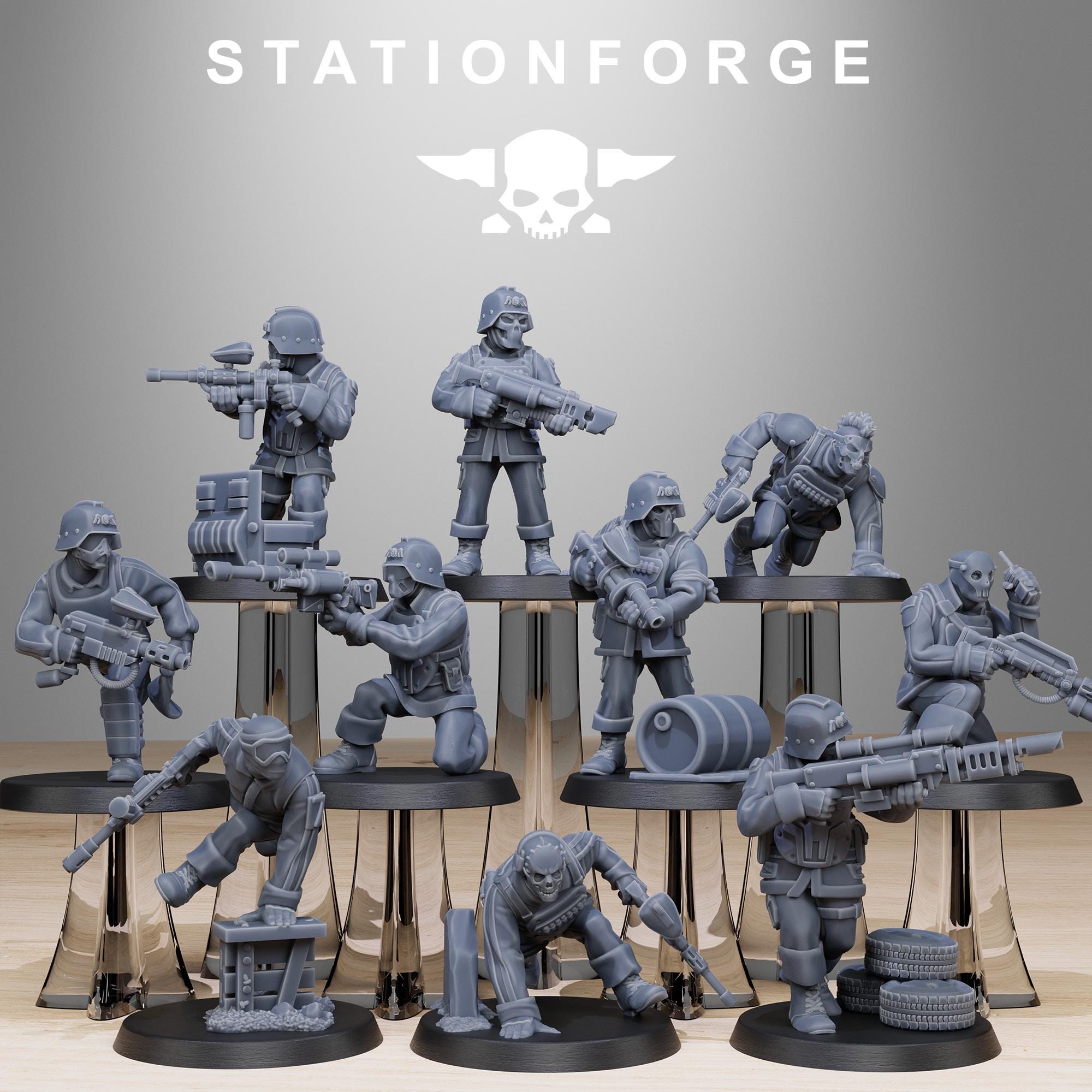 GrimGuard Paintball Squad 10 Models  - in 12k - by Station Forge