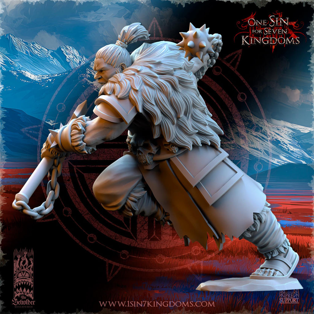 Altan, Mercenary Ogre Boss in 12k by The Beholder Miniatures