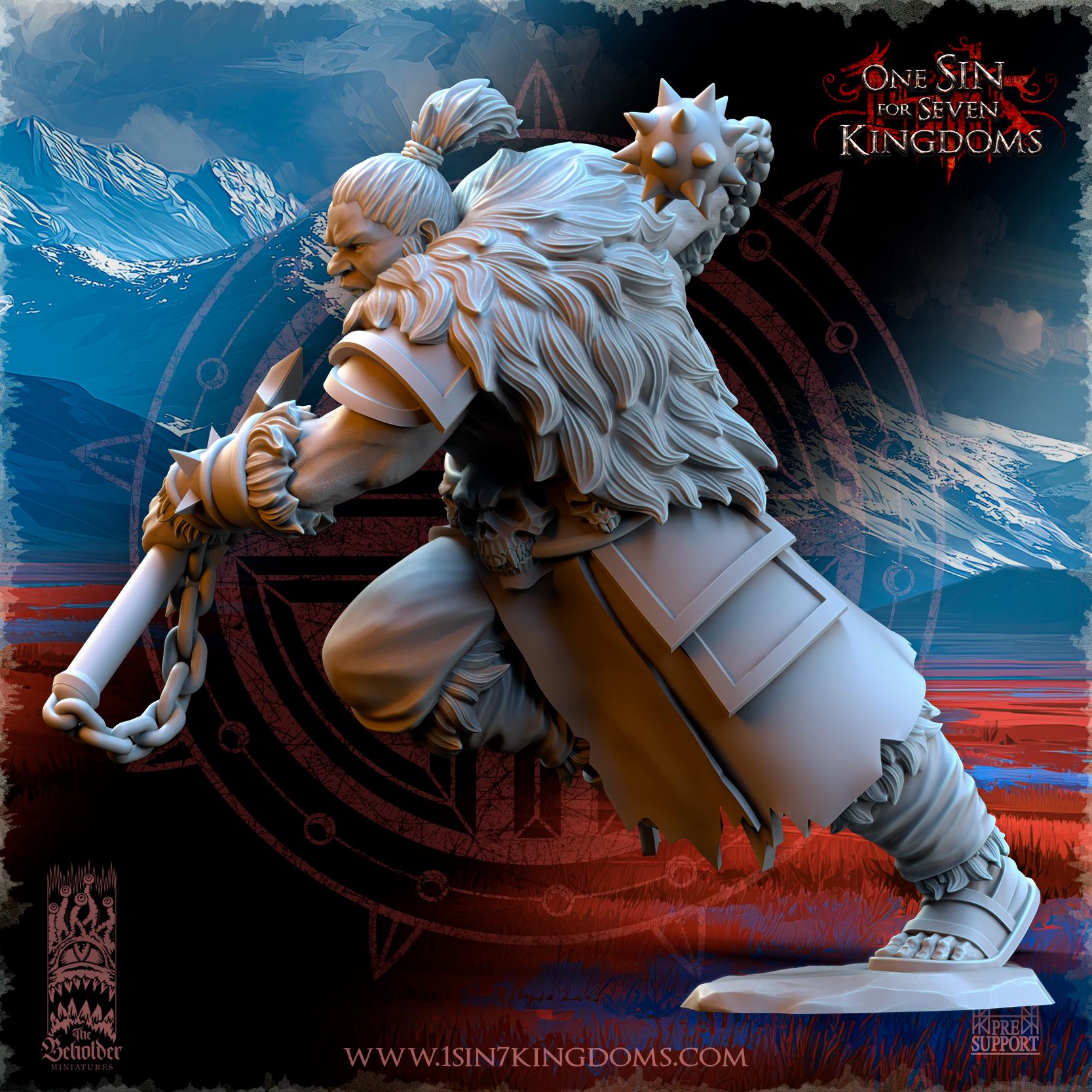 Altan, Mercenary Ogre Boss in 12k by The Beholder Miniatures