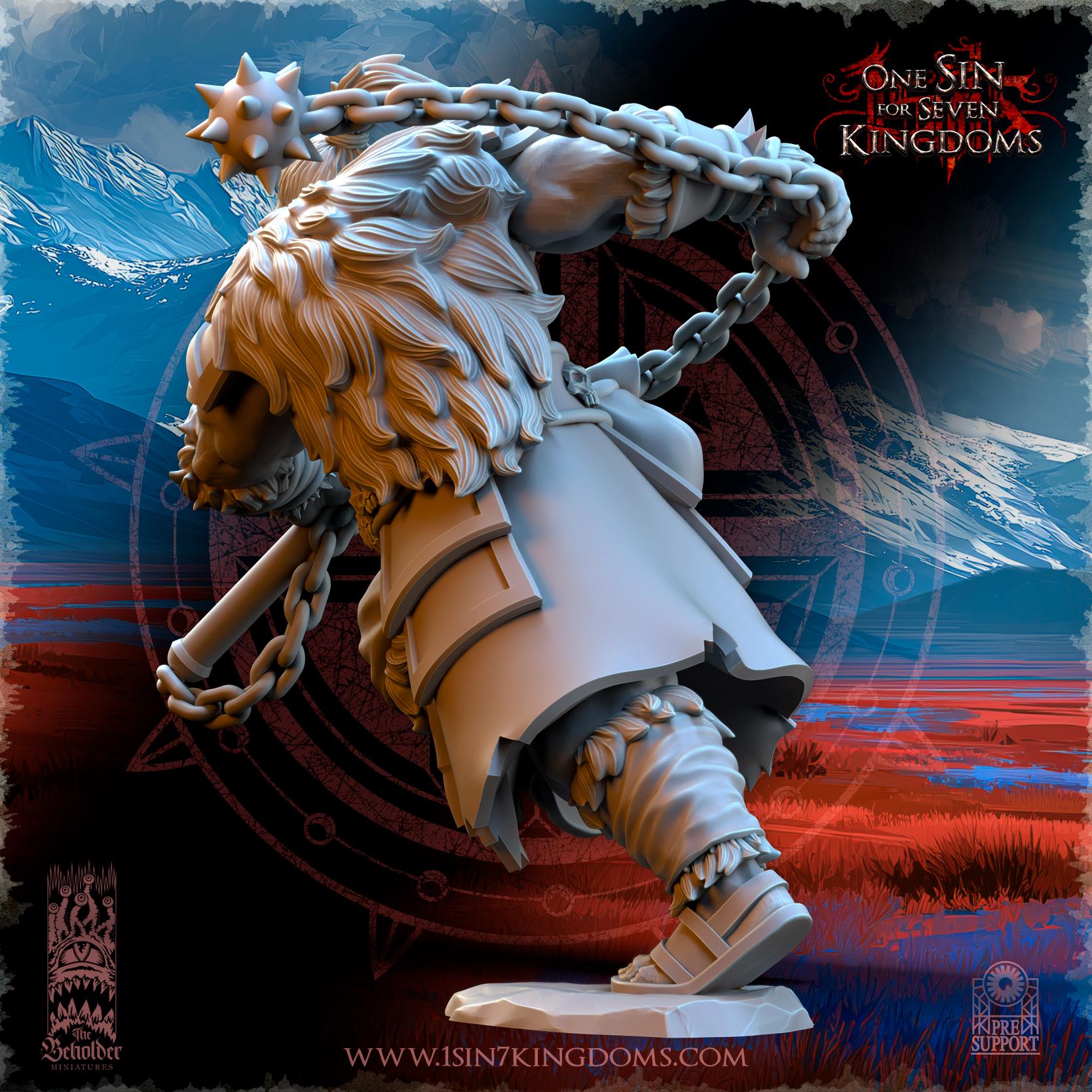 Altan, Mercenary Ogre Boss in 12k by The Beholder Miniatures