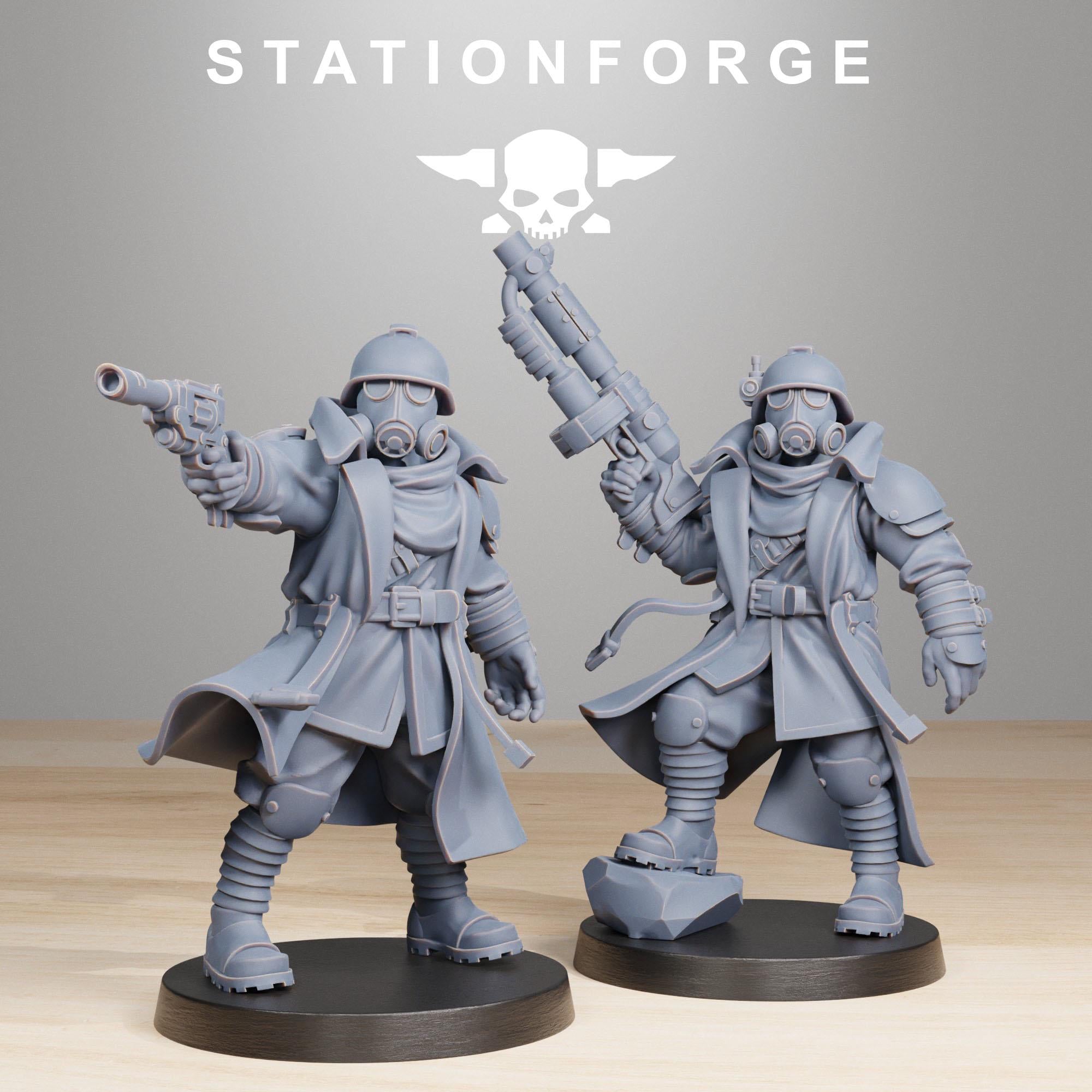 GrimGuard Scorchers Officers  2 models - in 12k - - by Station Forge