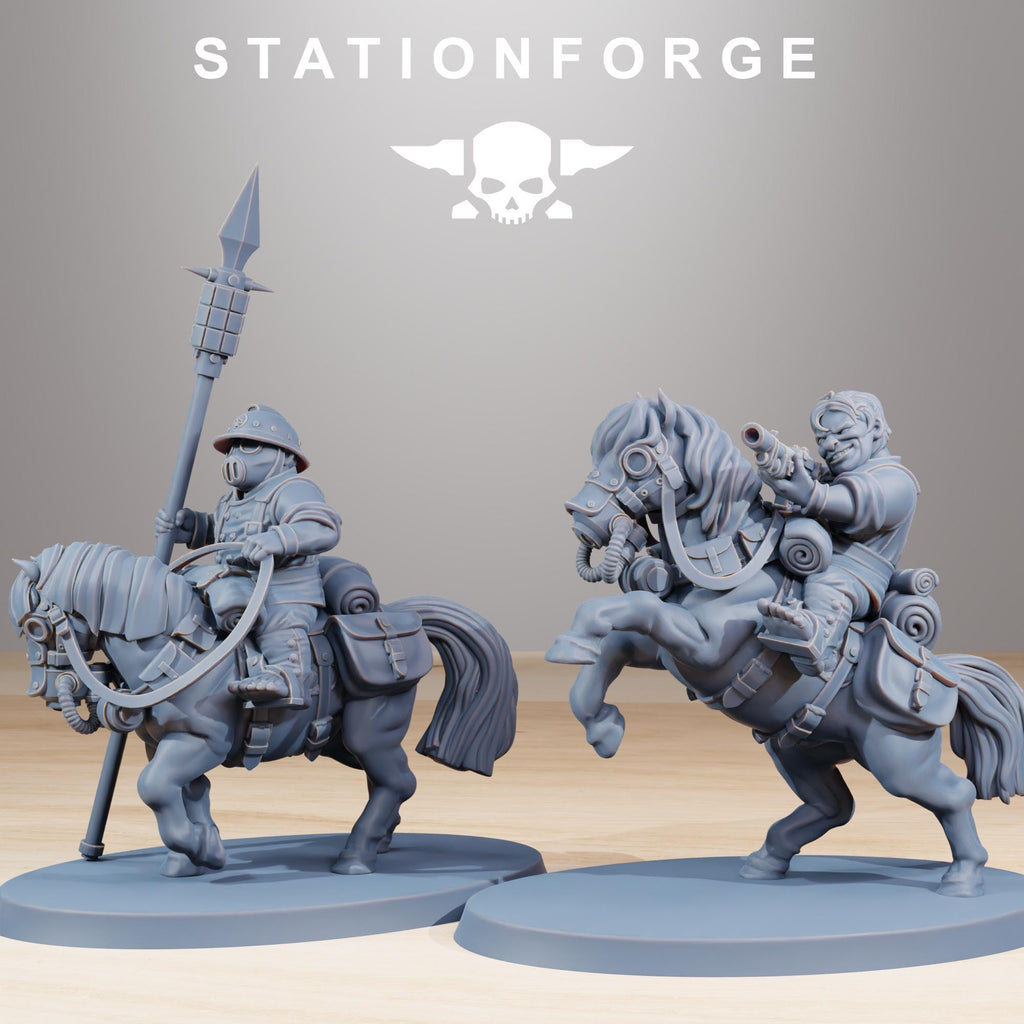 GrimGuard Pony Cavalry 10 models - in 12k - by Station Forge 2 variants