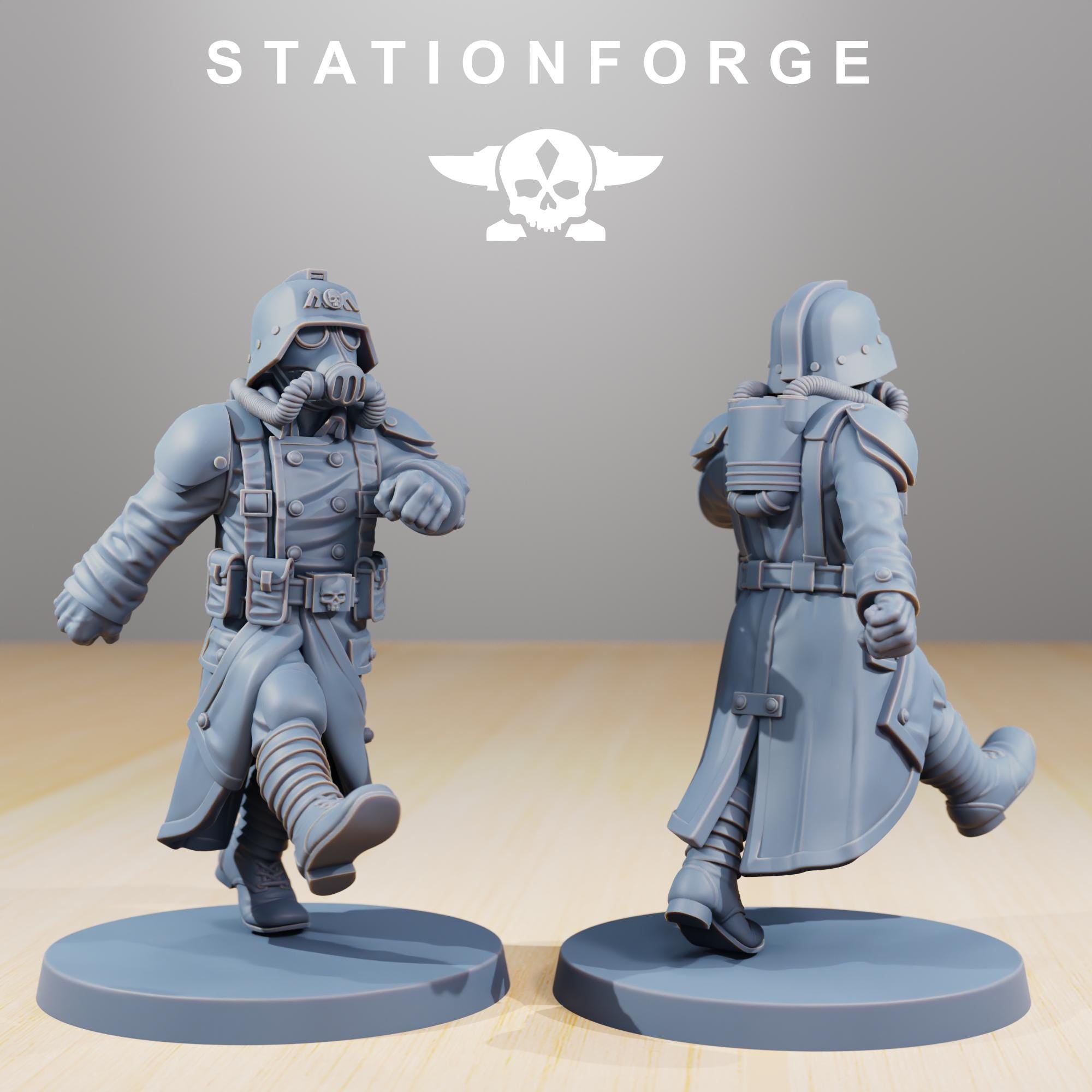Grimguard Marching Poses 10 Models - in 12k - by Station Forge
