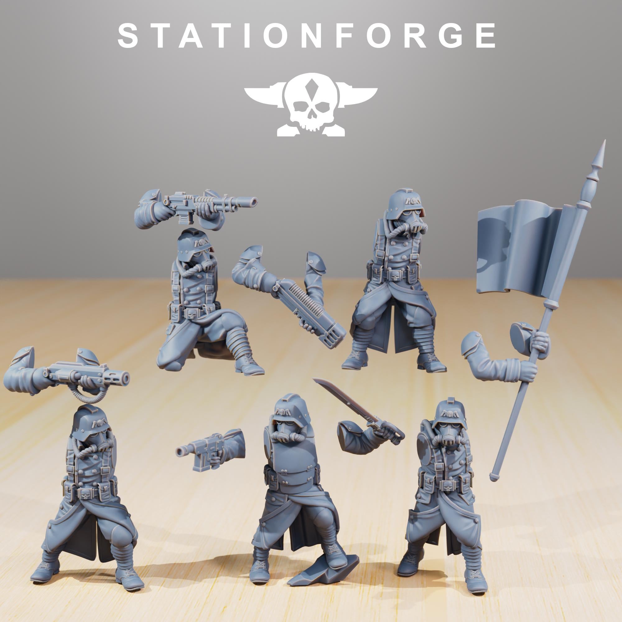 GrimGuard Command Force  5 Models - in 12k - by Station Forge