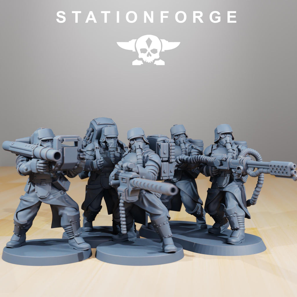 GrimGuard - Armored Squad 5 models - in 12k - by Station Forge