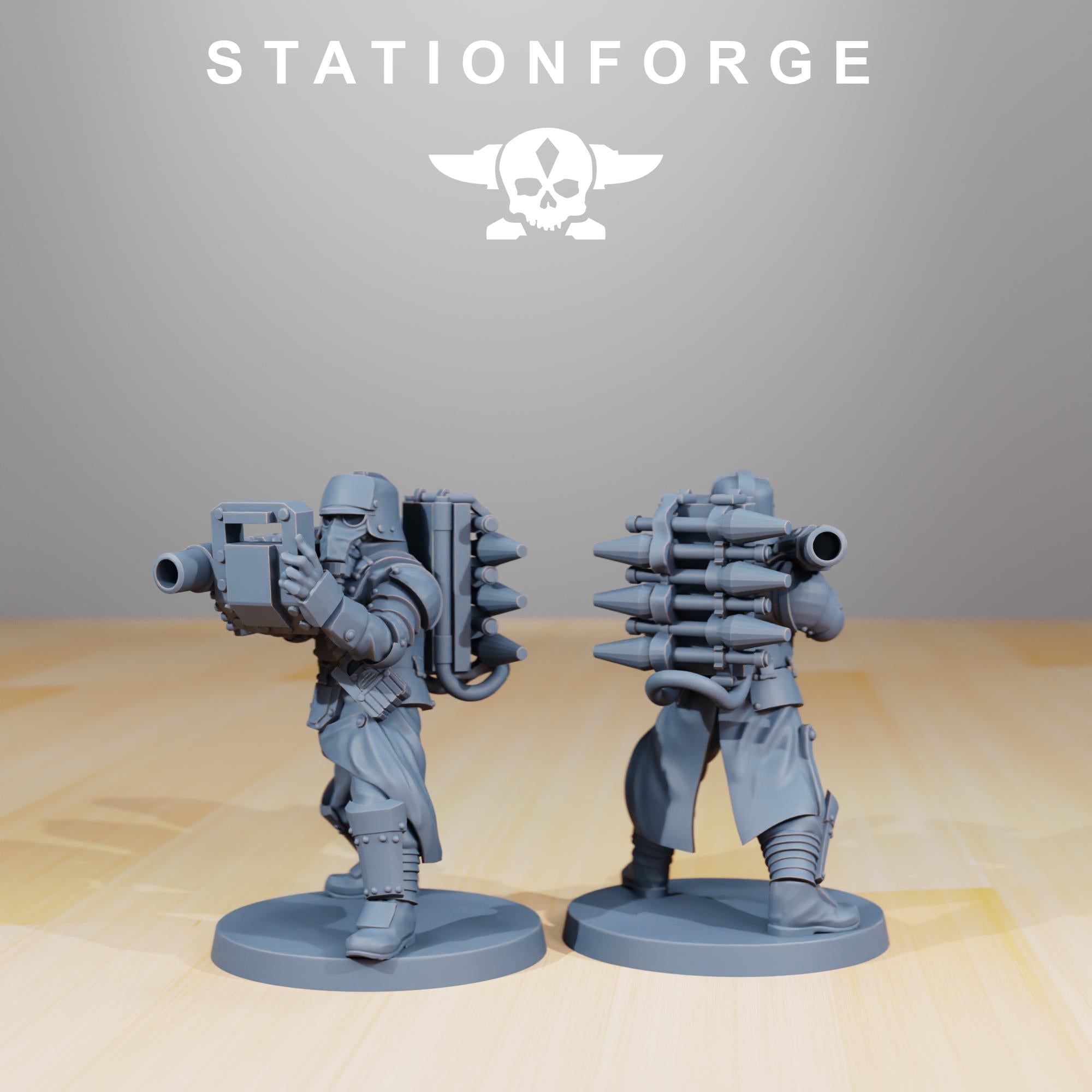 GrimGuard - Armored Squad 5 models - in 12k - by Station Forge