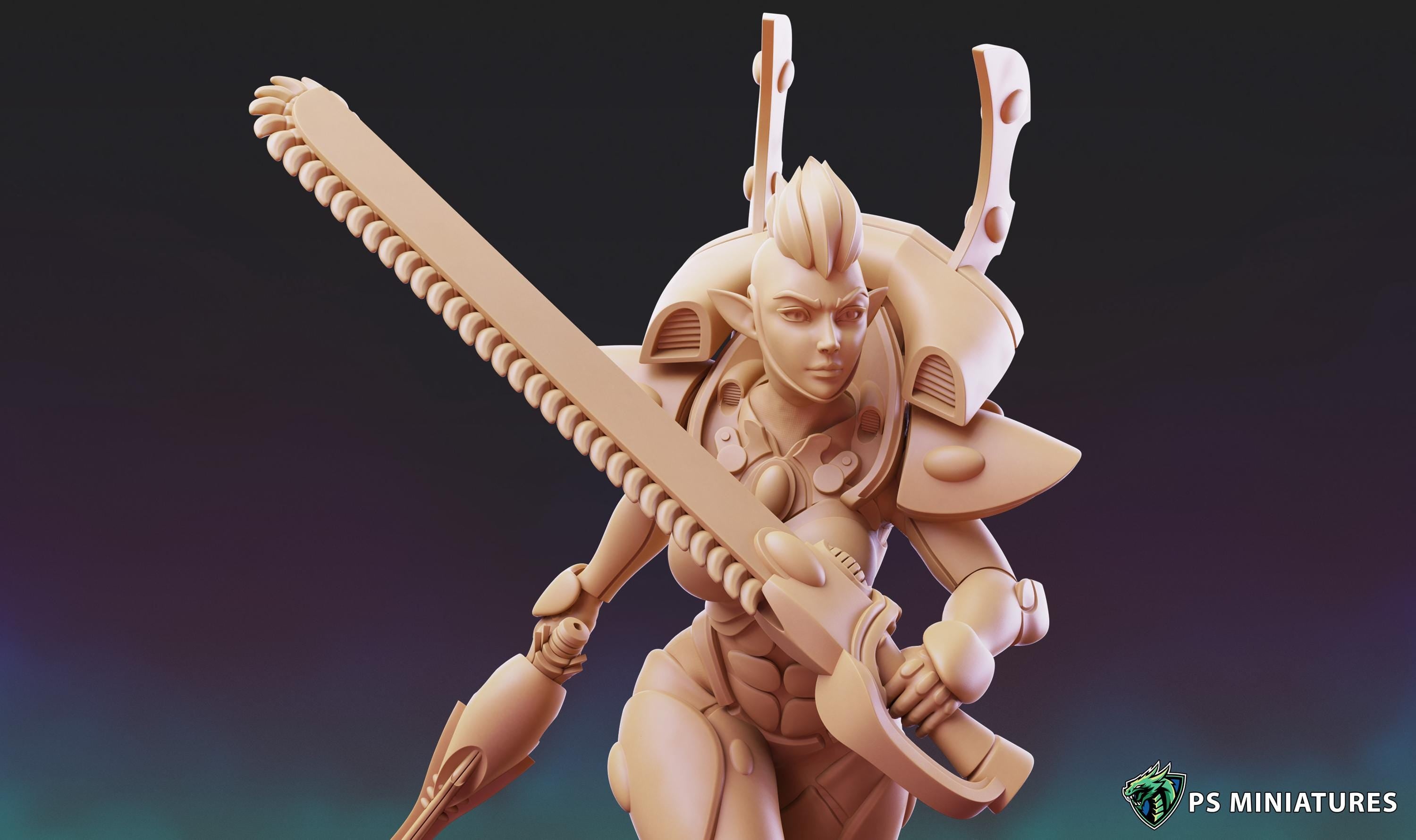 Space Elf Soldiers - 10 Models - 9 different Poses - 12k Resolution - by PSMINIS