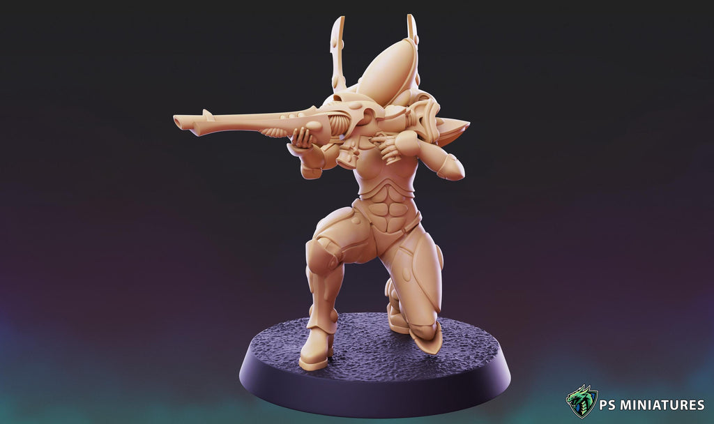 Space Elf Soldiers - 10 Models - 9 different Poses - 12k Resolution - by PSMINIS