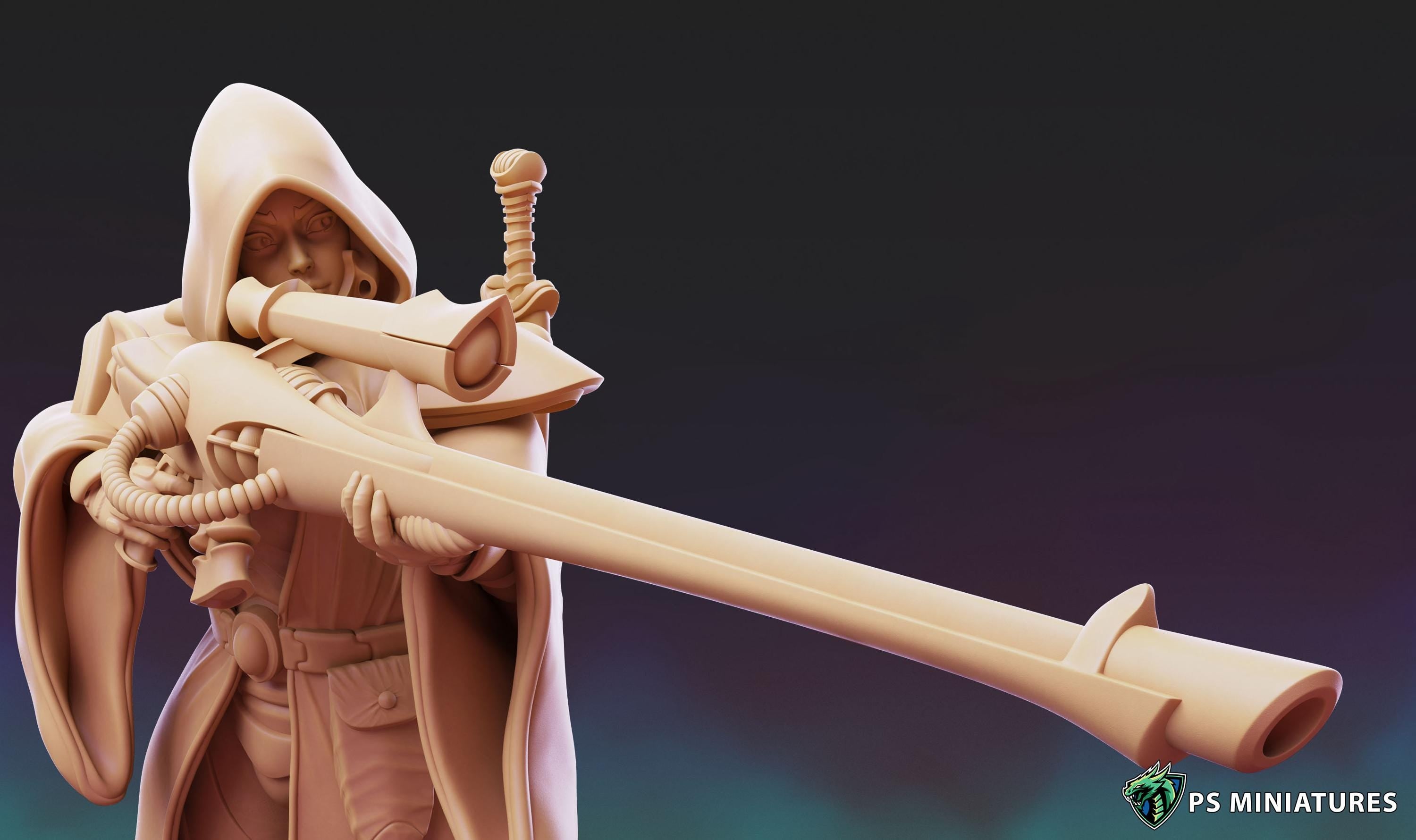 Space Elf Sniper Team - 5 Models - 12k Resolution PSminis
