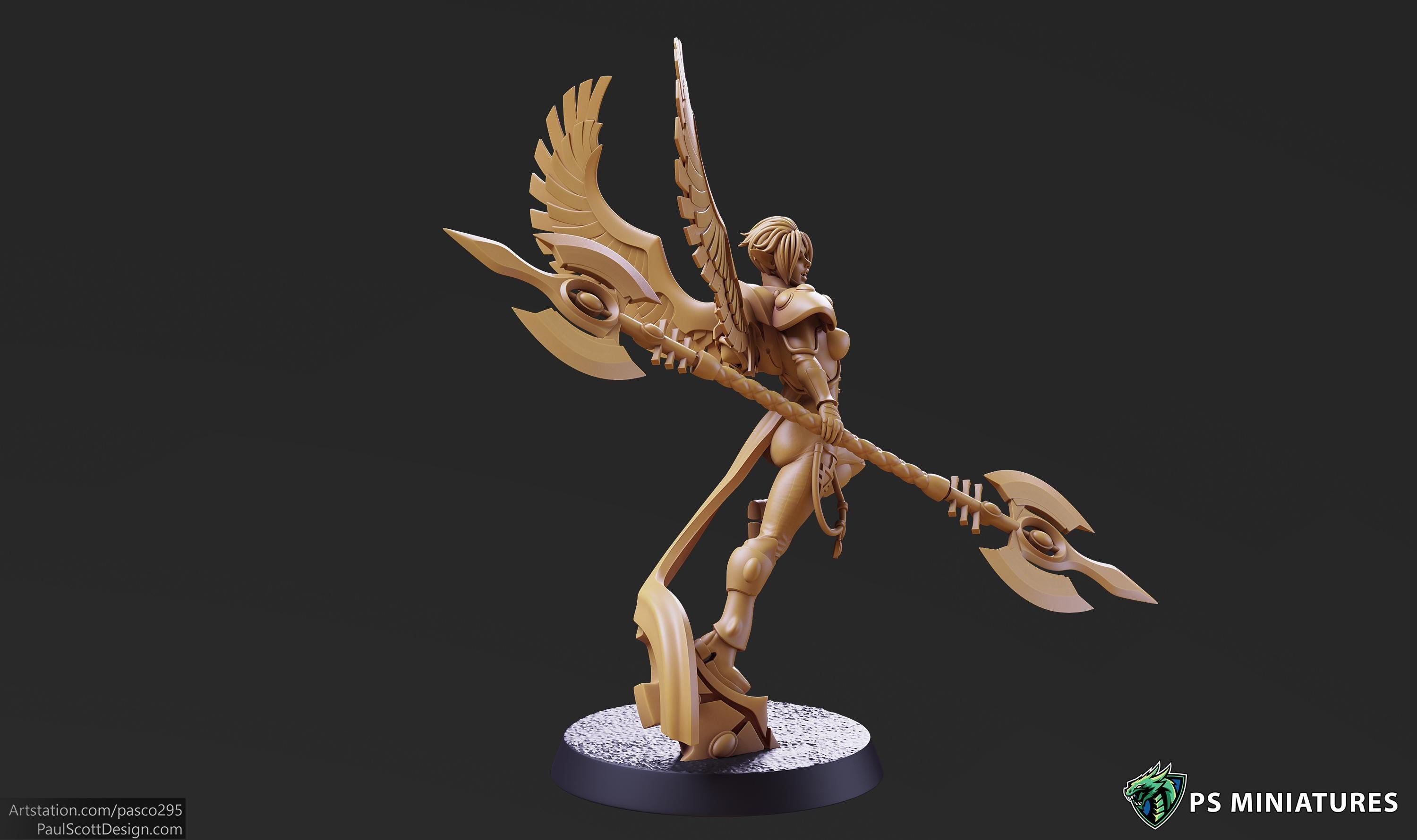 Space Elf Winged Warmancers - 2 Models - 12k Resolution - PSMinis