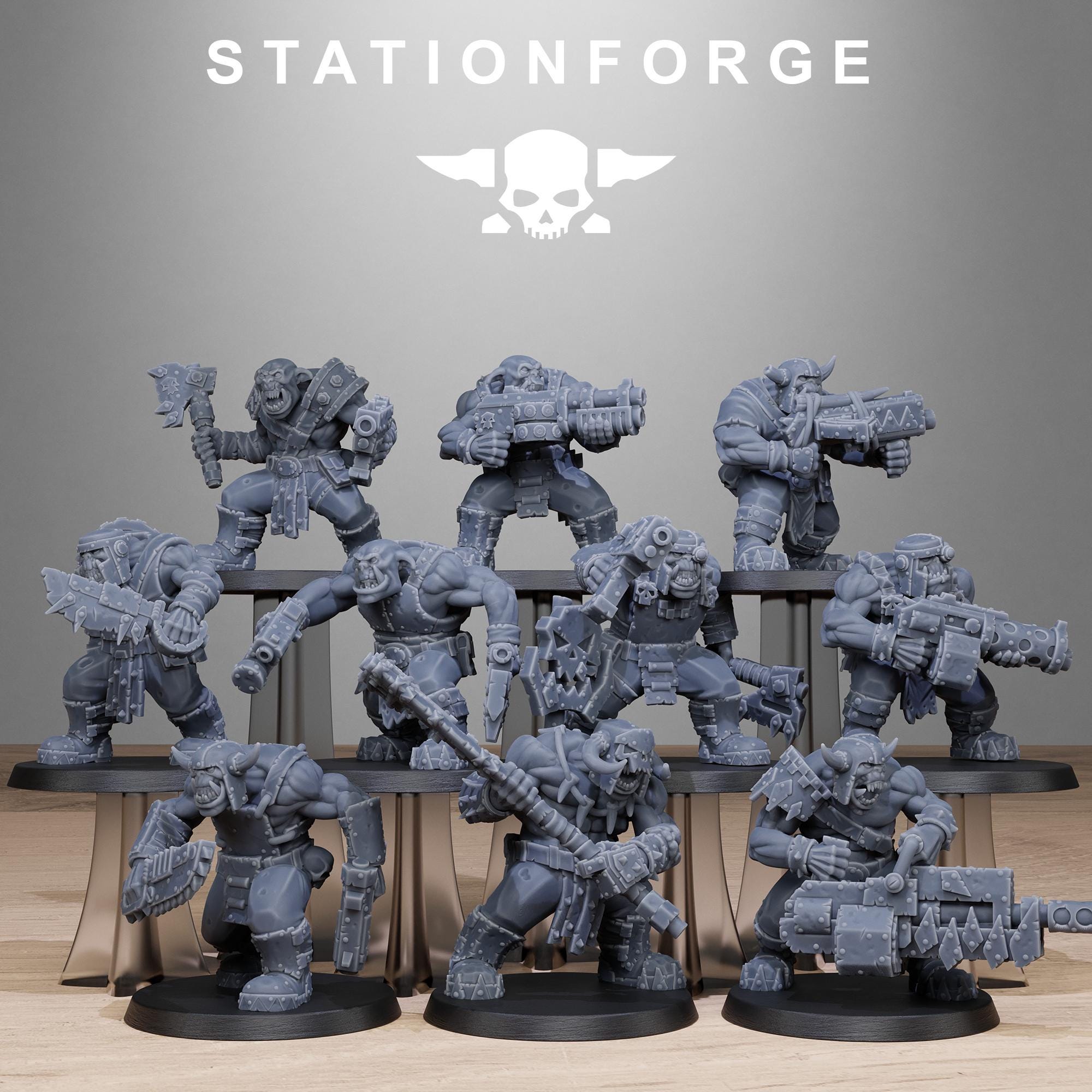 Orkaz Bros Infantry 10 Models - in 12k - by Station Forge