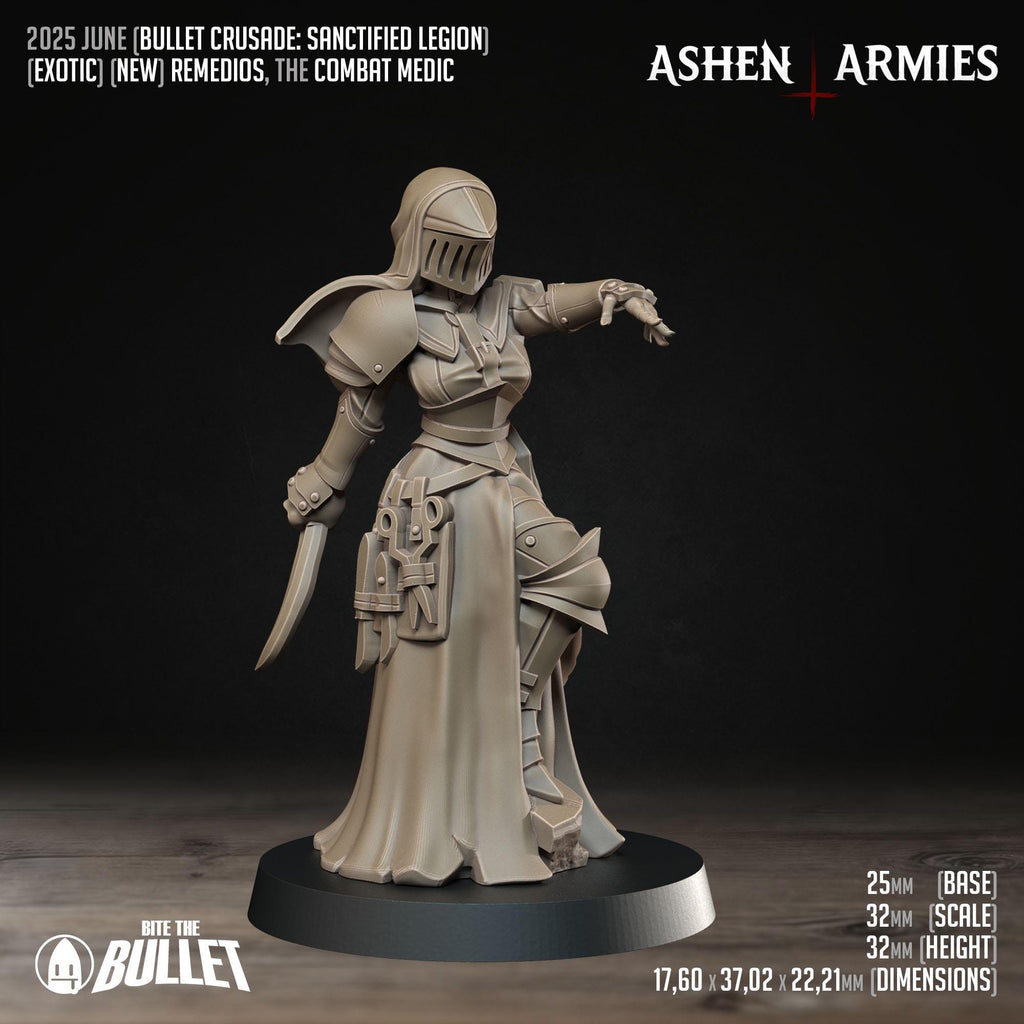 Bullet Crusade | Sanctified Legion - Remedios, the Combat Medic - in 12k - by Ashen Armies