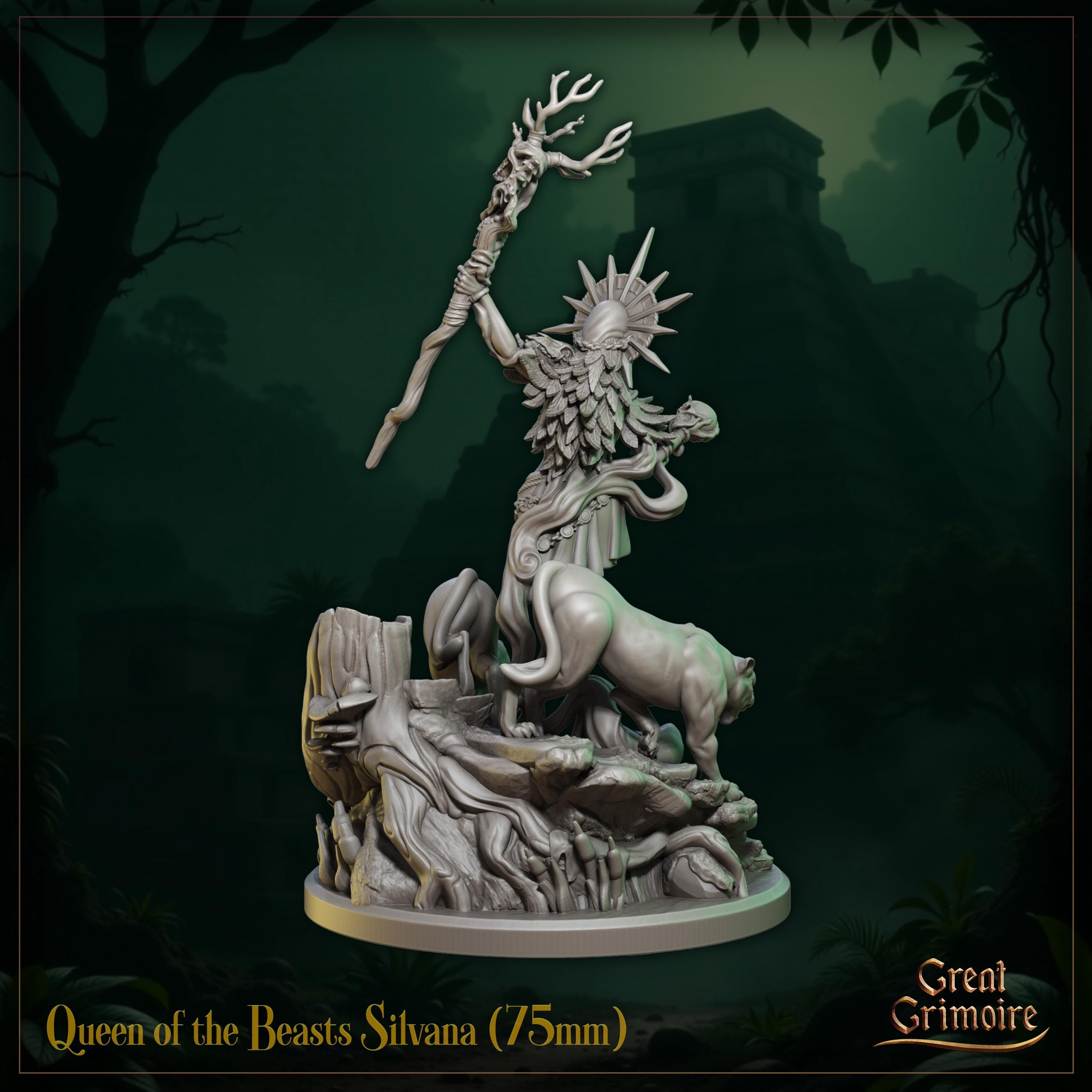 Queen of the Beasts Silvana - in 12k - by Great Grimoire