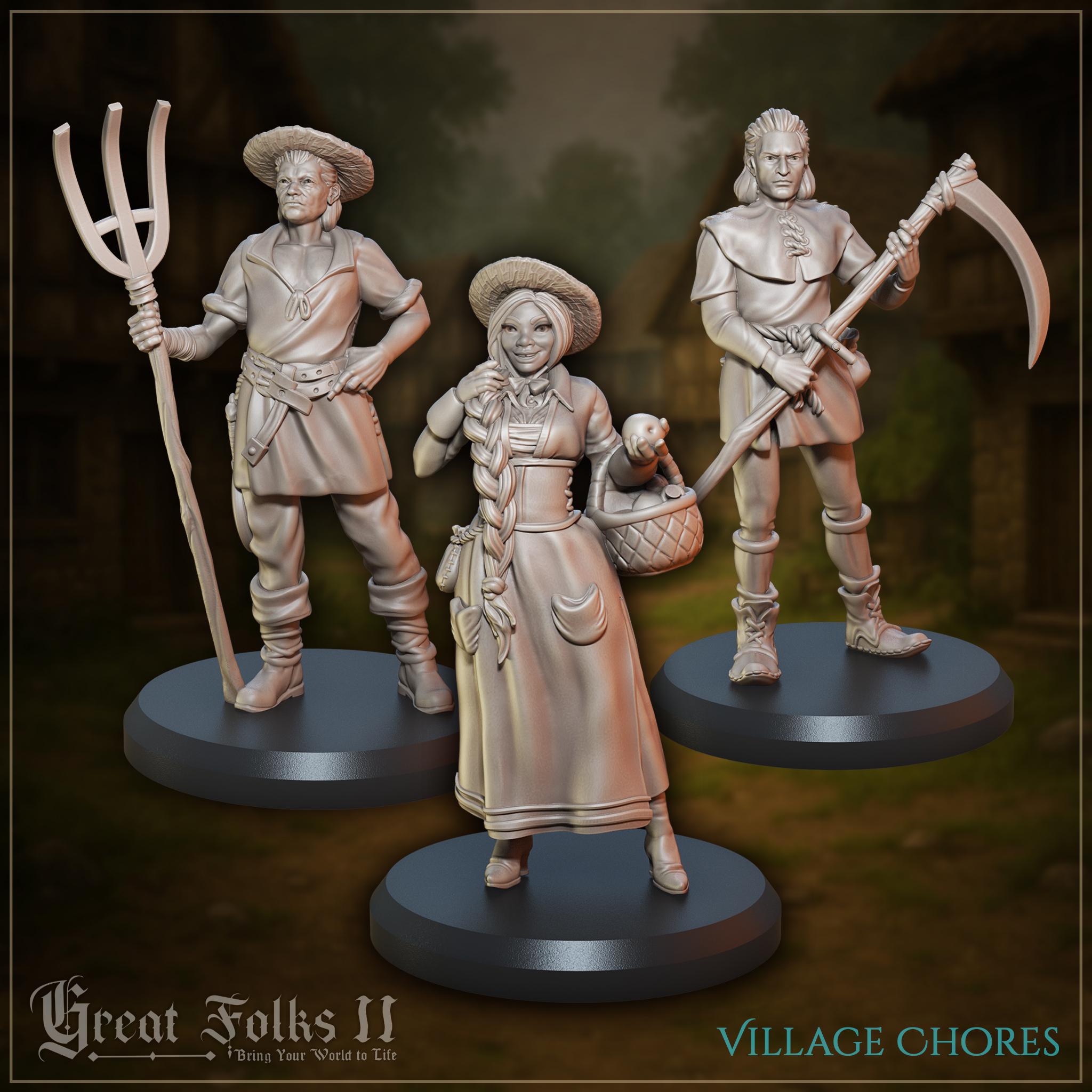 Village Chores - in 12k - by Great Grimoire