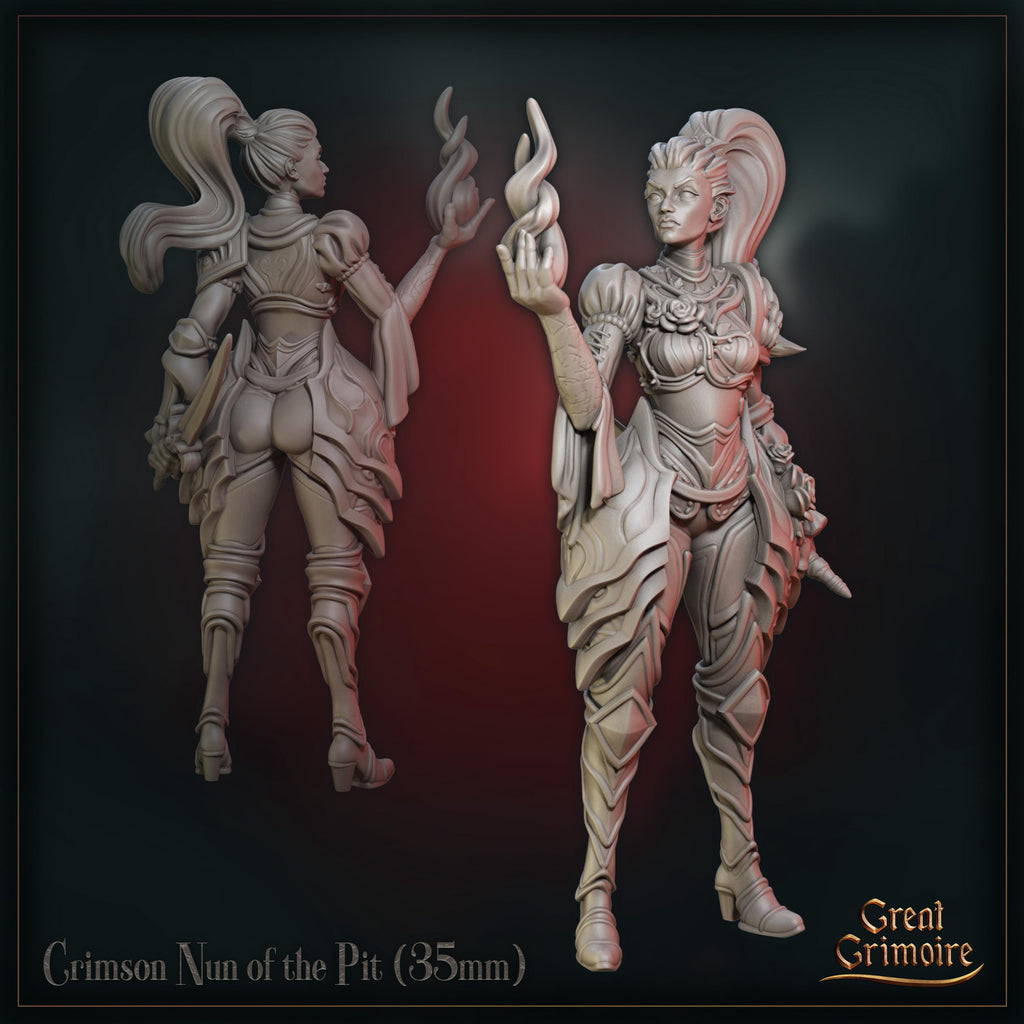 Crimson Nun of the Pit - in 12k - by Great Grimoire