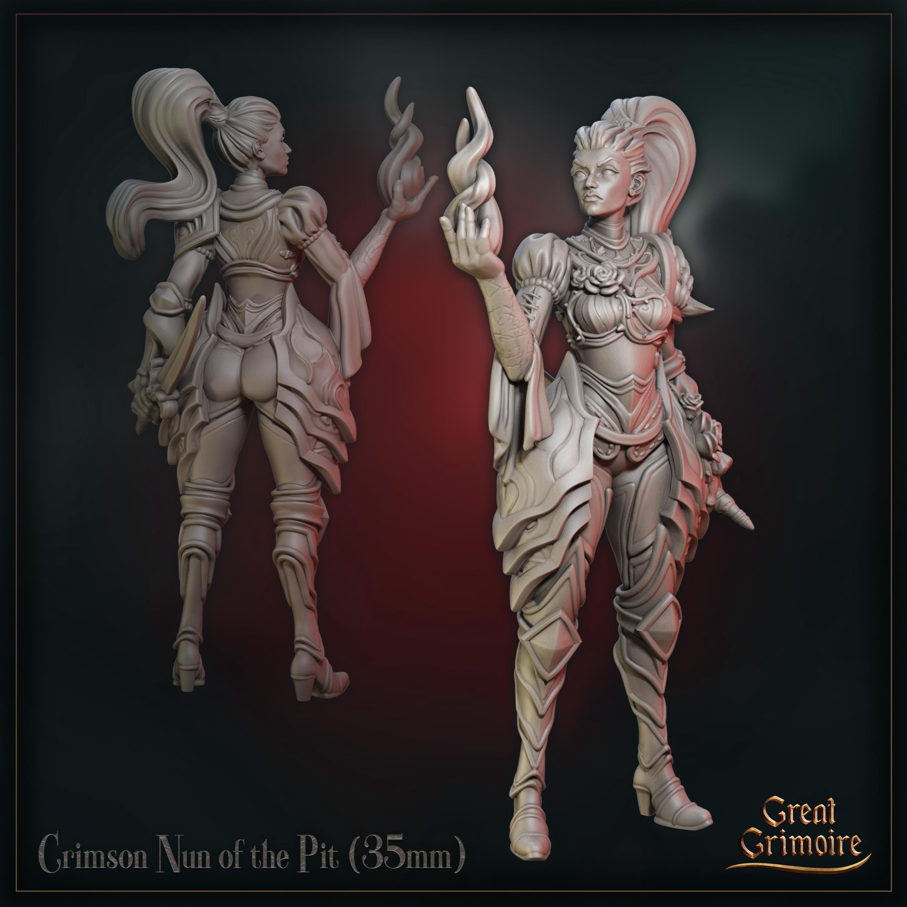 Crimson Nun of the Pit - in 12k - by Great Grimoire