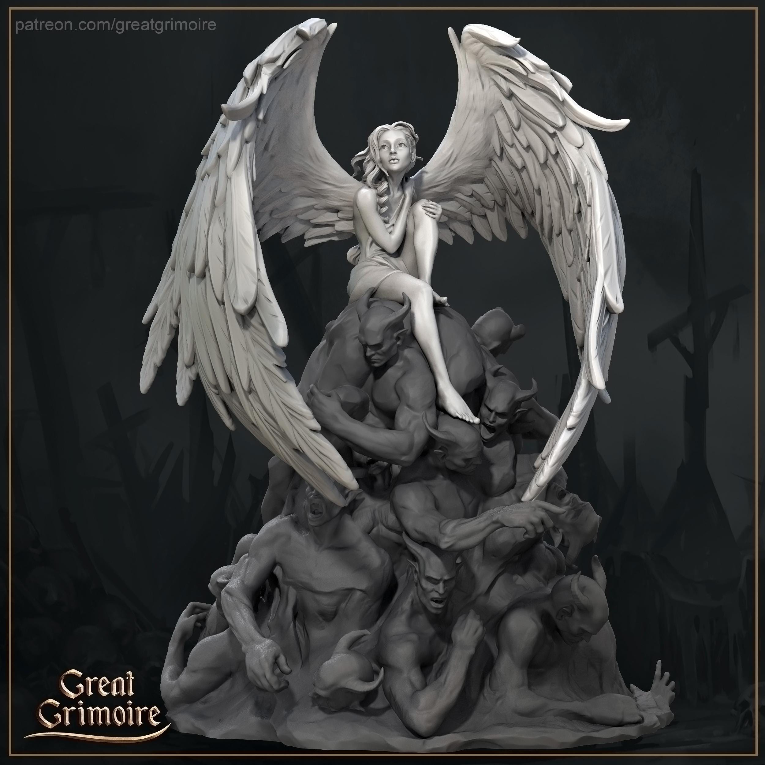 Children of Light and Dark Miniature – Grimoire 12K Resin Print