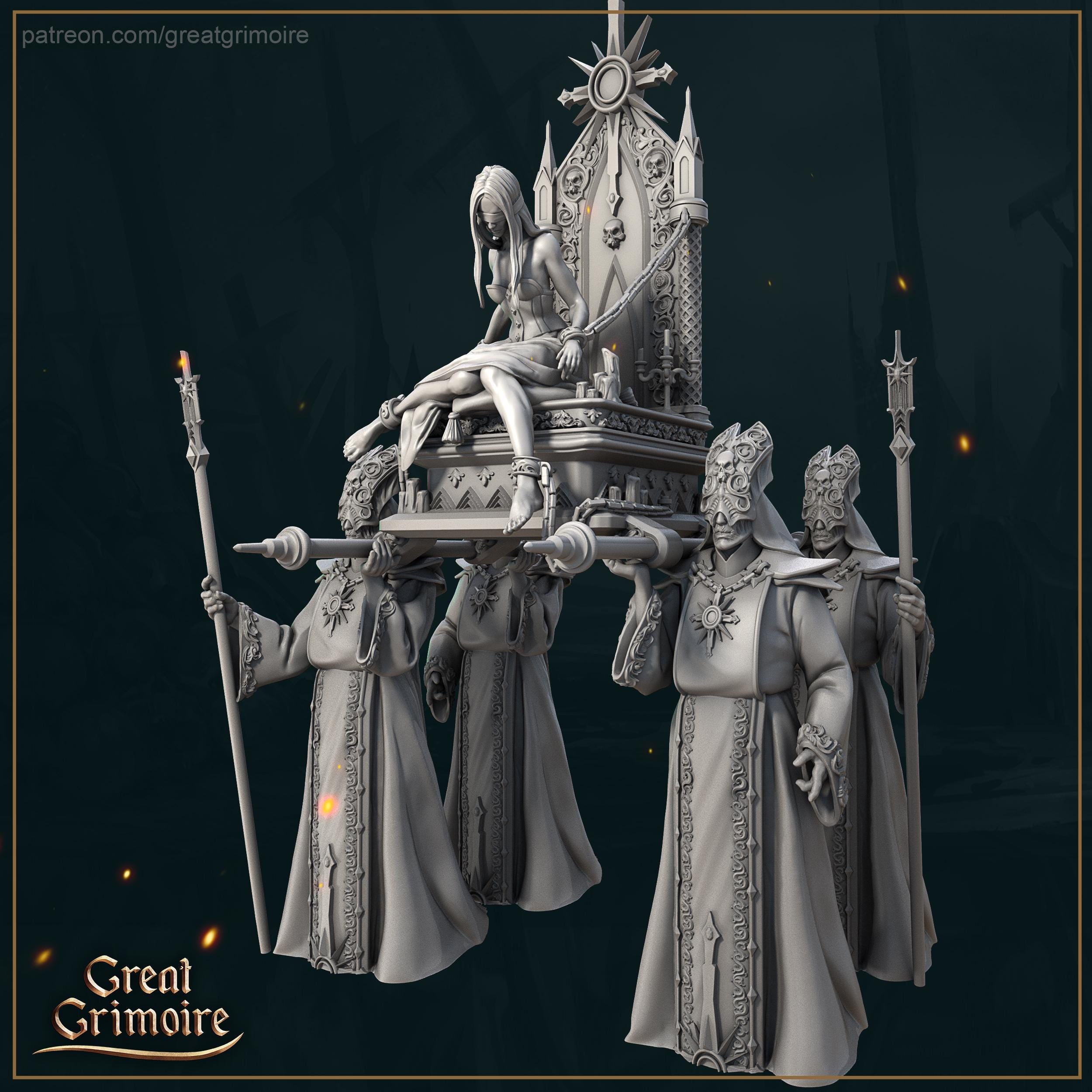 Sacred Procession Miniature – Grimoire 12K Resin Model