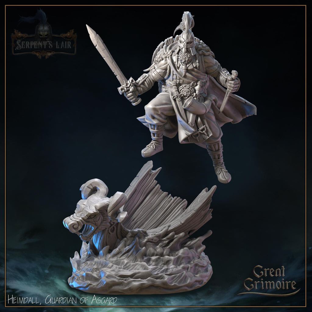 Heimdall Guardian of Asgard Miniature, Grimoire 12K Resin Print