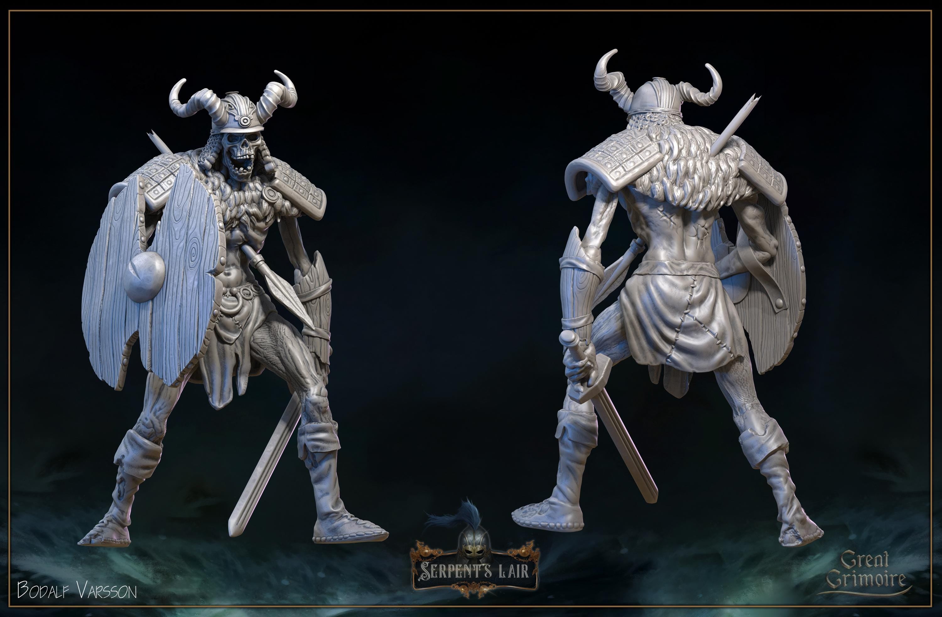 Undead Viking 5 Model Bundle – 12k Resin Miniature – Great Grimoire