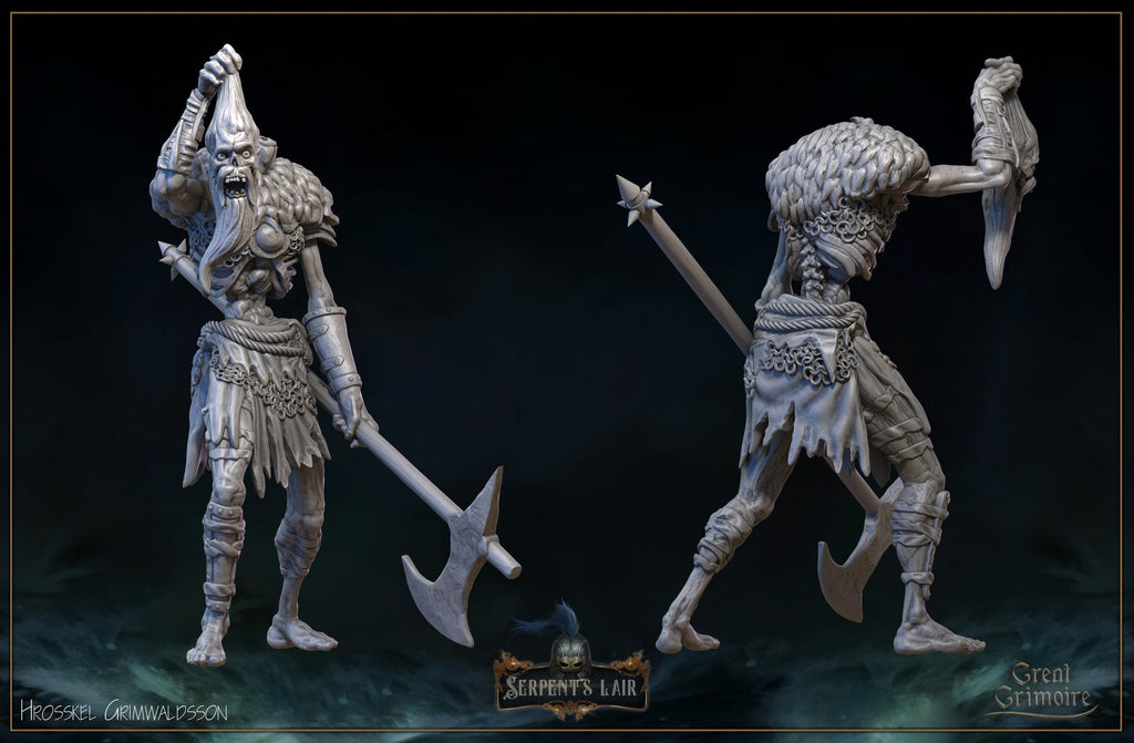 Undead Viking 5 Model Bundle – 12k Resin Miniature – Great Grimoire