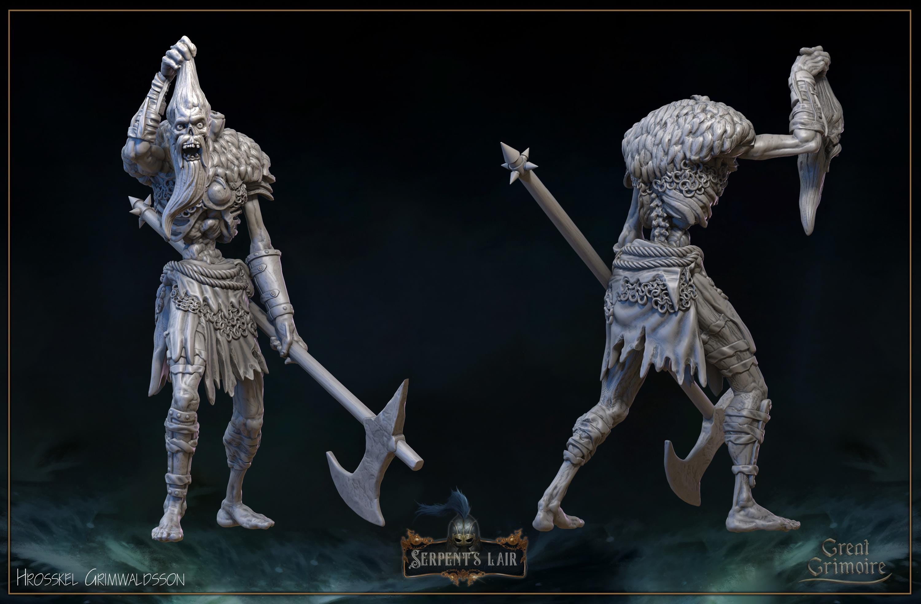 Undead Viking 5 Model Bundle – 12k Resin Miniature – Great Grimoire