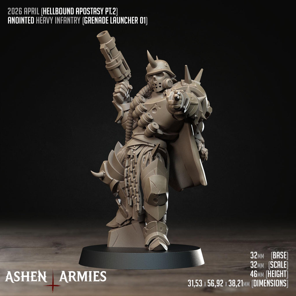 Hellbound Apostasy - Anointed Heavy Infantry  - in 12k - by Ashen Armies