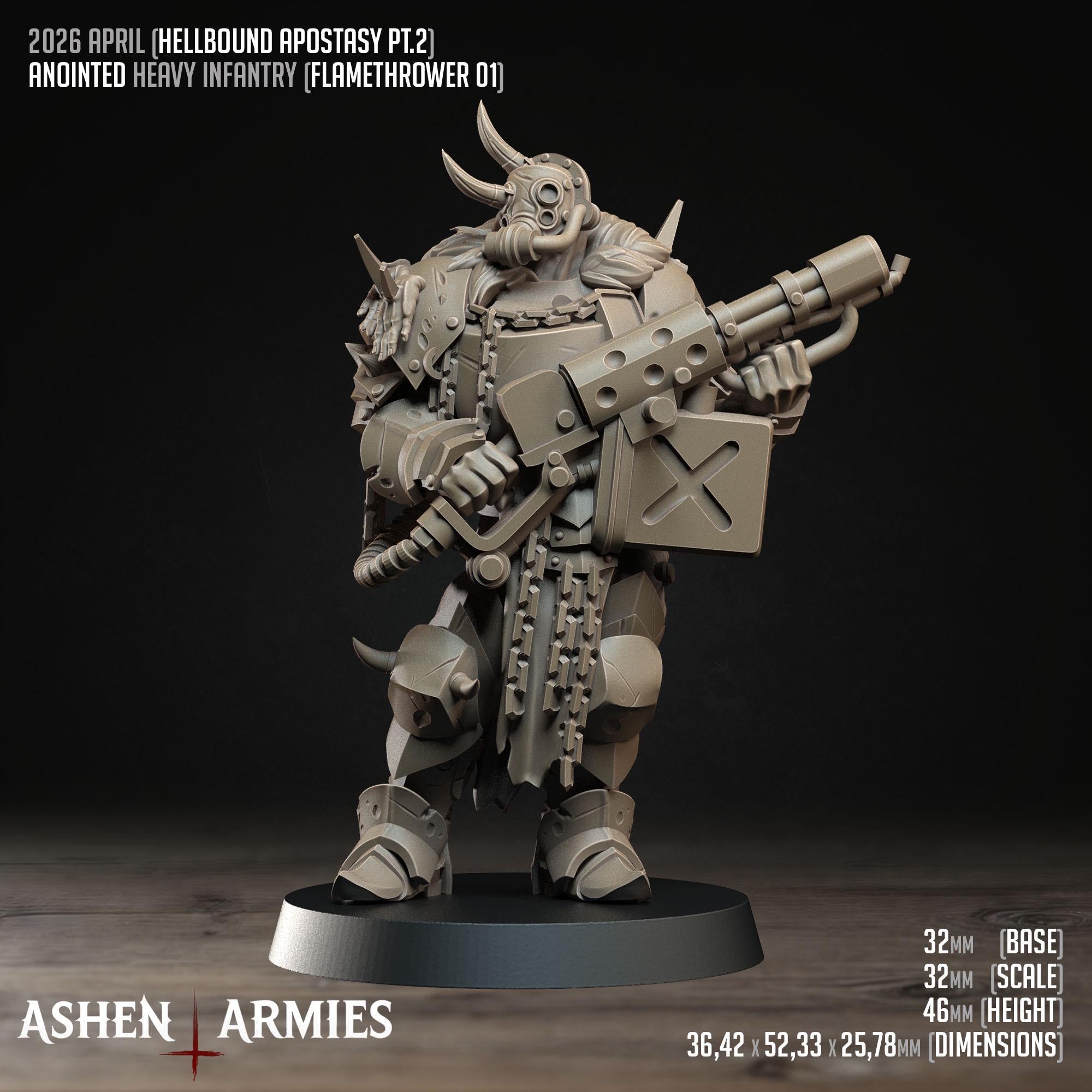 Hellbound Apostasy - Anointed Heavy Infantry  - in 12k - by Ashen Armies