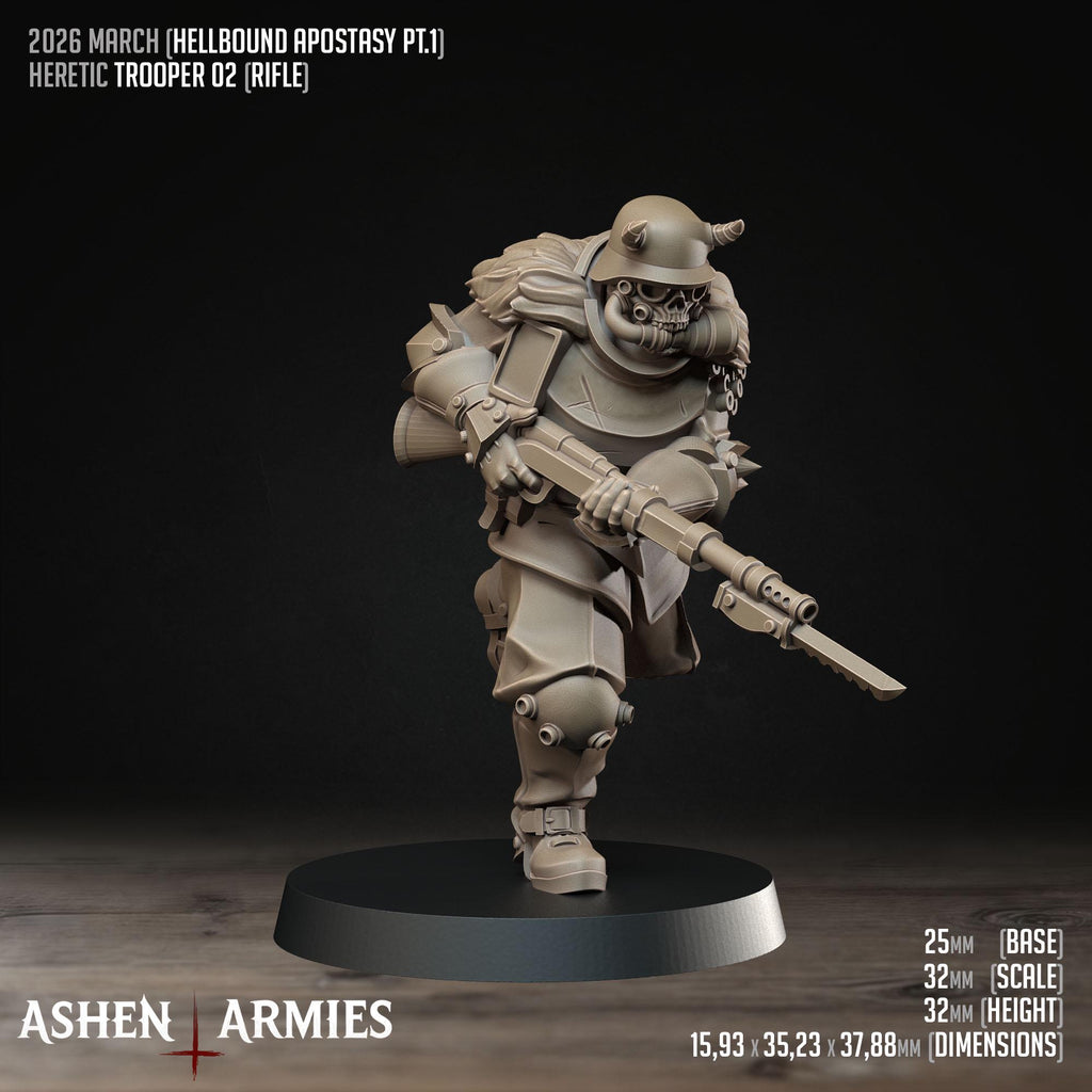 Hellbound Apostasy - Heretic Troopers  - in 12k - by Ashen Armies