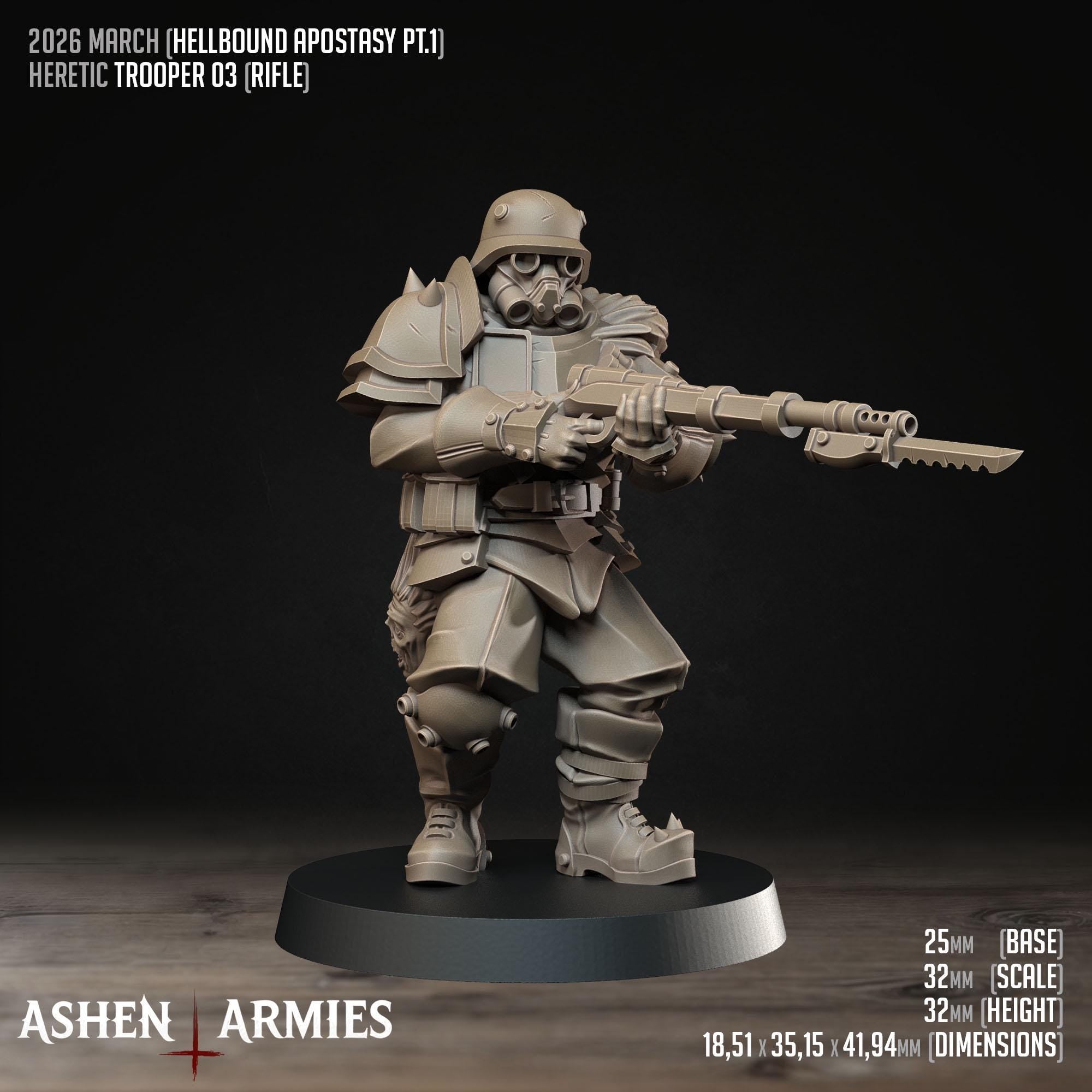 Hellbound Apostasy - Heretic Troopers  - in 12k - by Ashen Armies