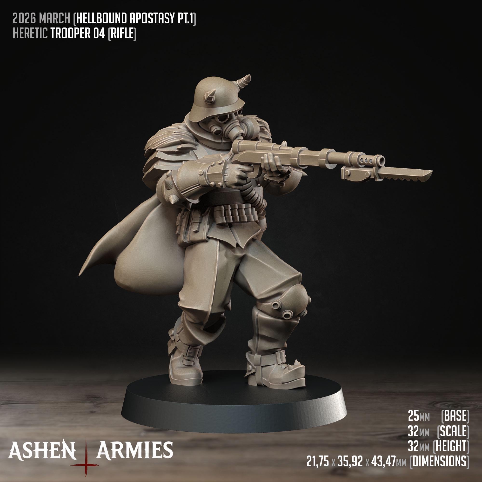 Hellbound Apostasy - Heretic Troopers  - in 12k - by Ashen Armies