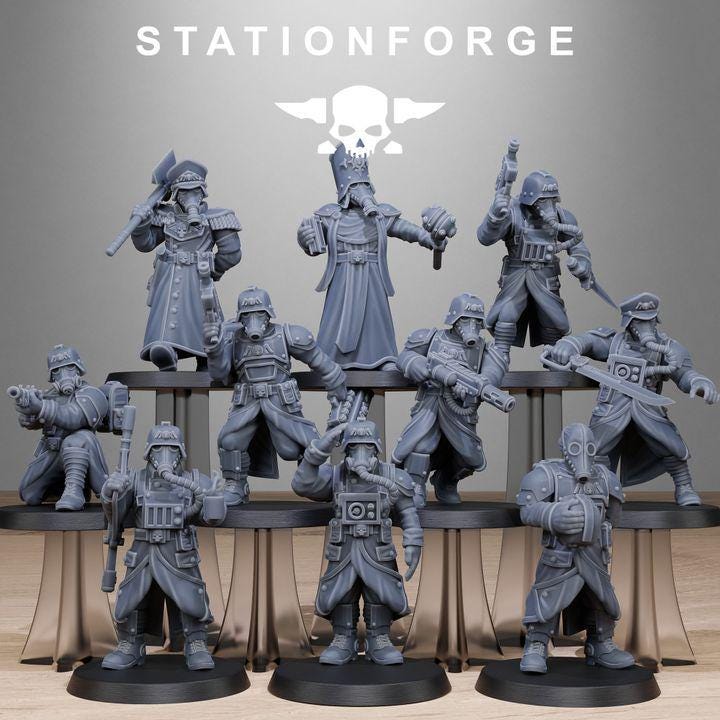 Grimguard Vigils 10 Models  - in 12k - by Station Forge