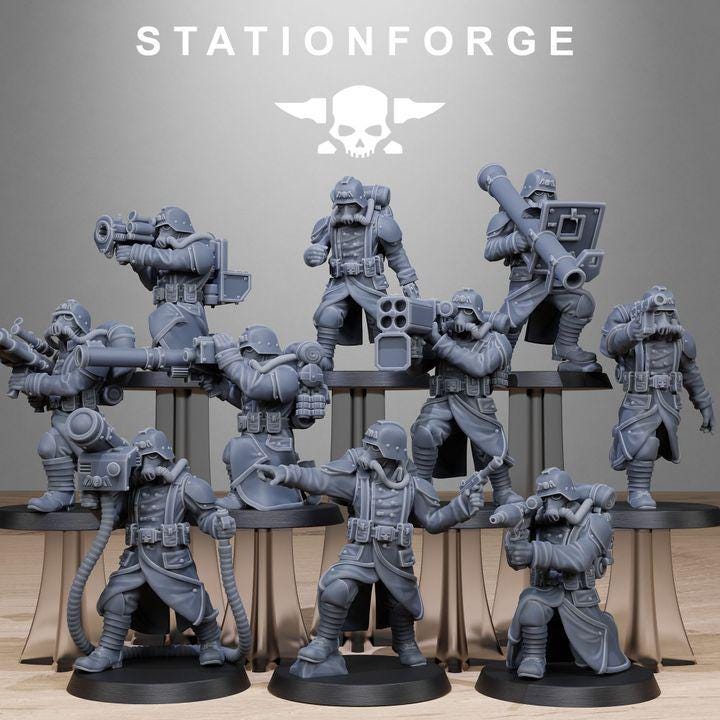 Grimguard Rocketeers 10 models - in 12k by Station Forge