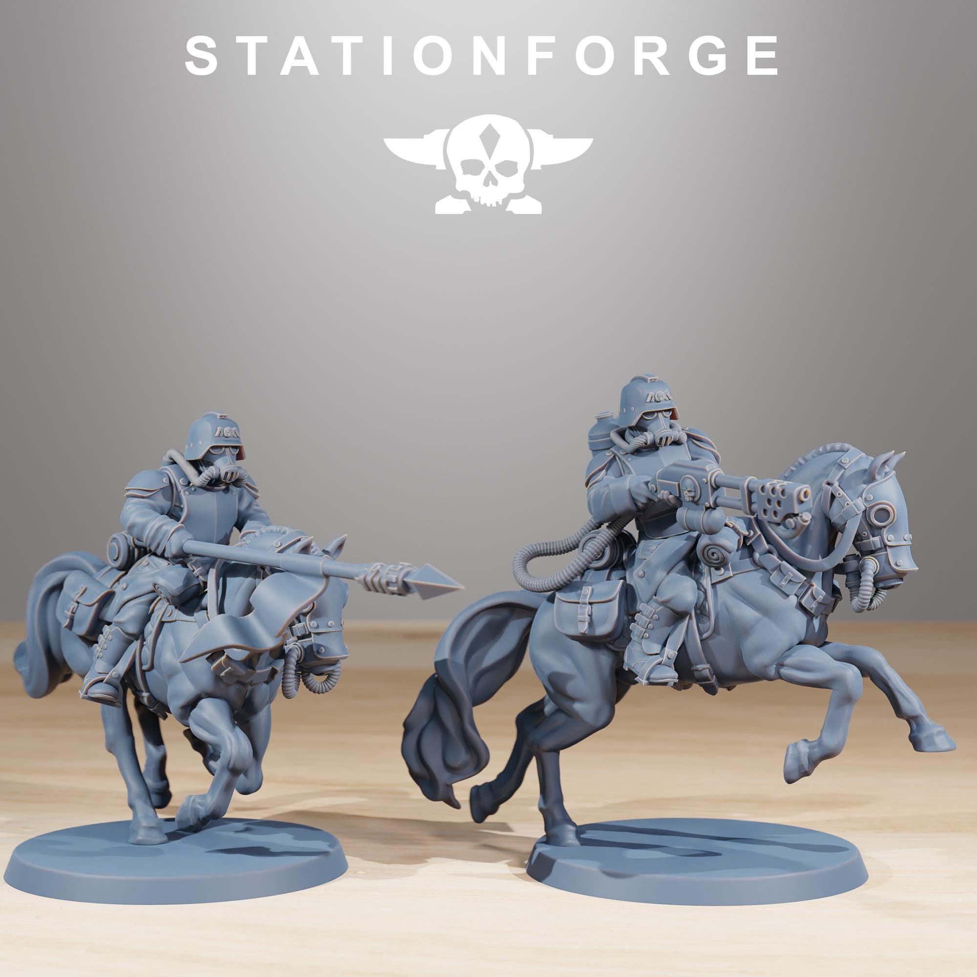 GrimGuard Cavalry 10 models - in 12k - by Station Forge 2 variants