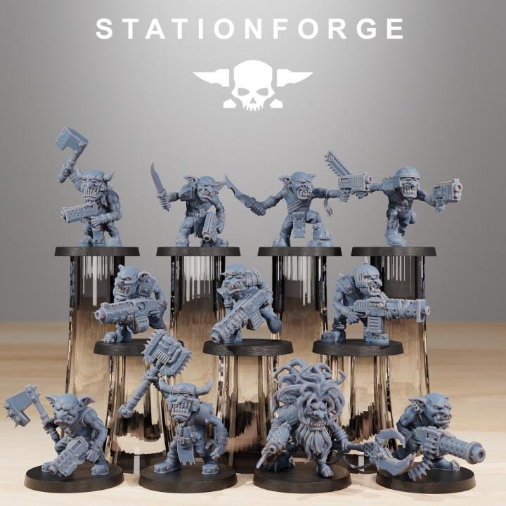 Gobs Infantry 11 models - in 12k-  by Station Forge