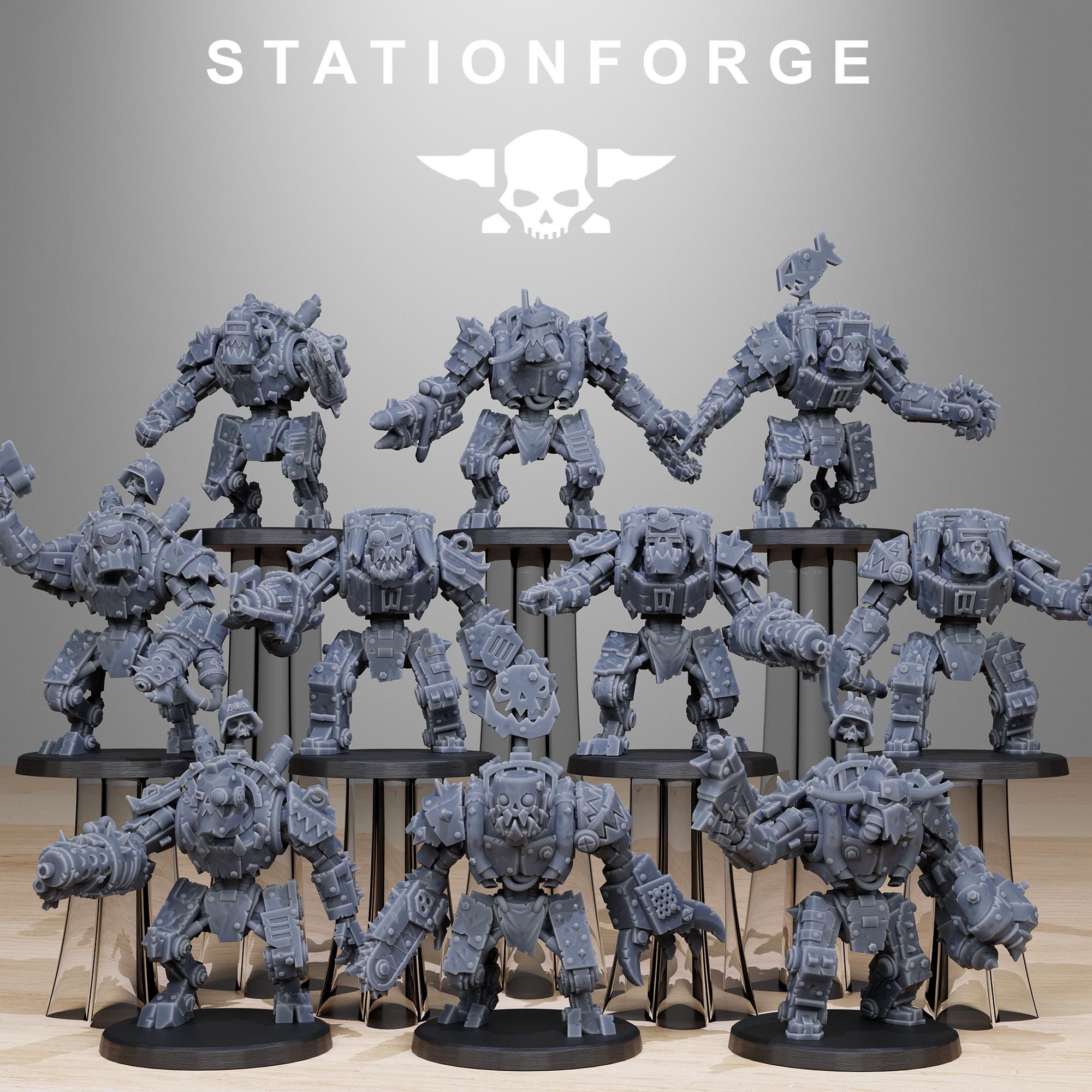Orkaz Bots Infantry 10 models - in 12k - by station Forge