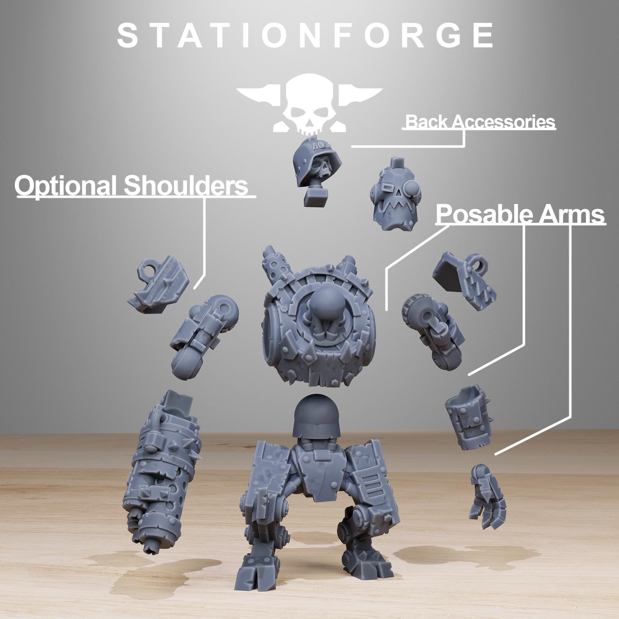 Orkaz Bots Infantry 10 models - in 12k - by station Forge