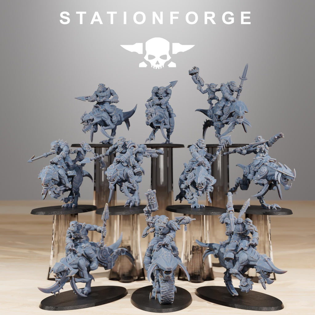 Orkaz Beast Riders 10 models - in 12k - by station Forge