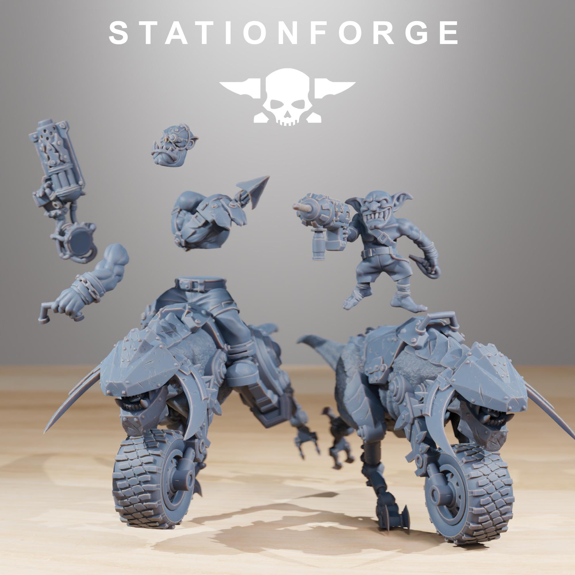 Orkaz Beast Riders 10 models - in 12k - by station Forge
