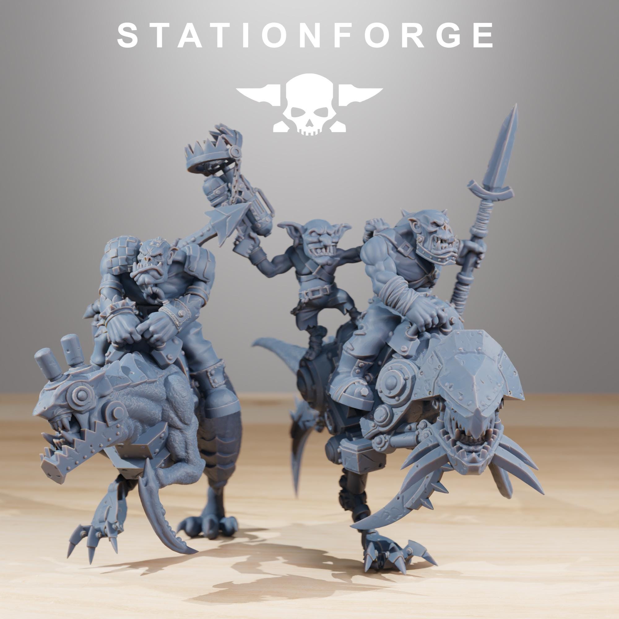 Orkaz Beast Riders 10 models - in 12k - by station Forge